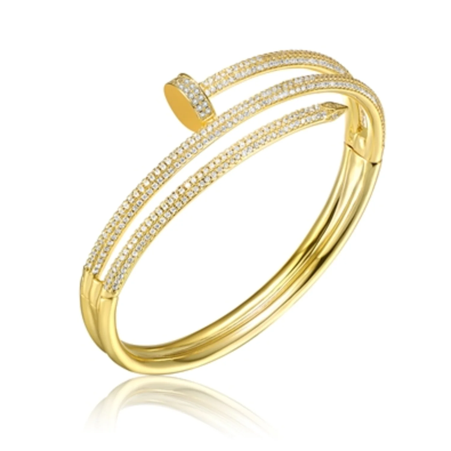 14K YELLOW GOLD CLASSIC BANGLE, 7“