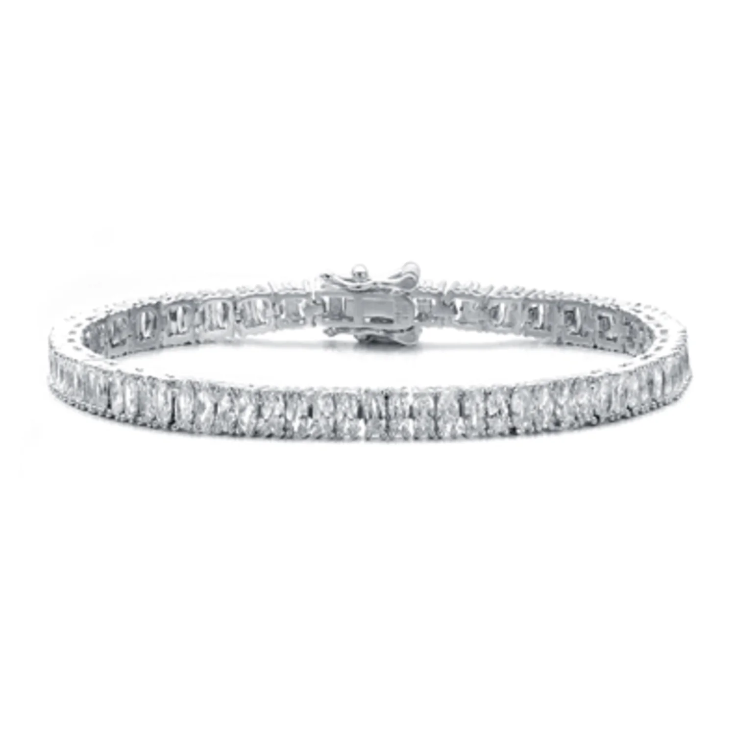 RHODIUM CZ CLASSIC TENNIS BRACELET, 7“