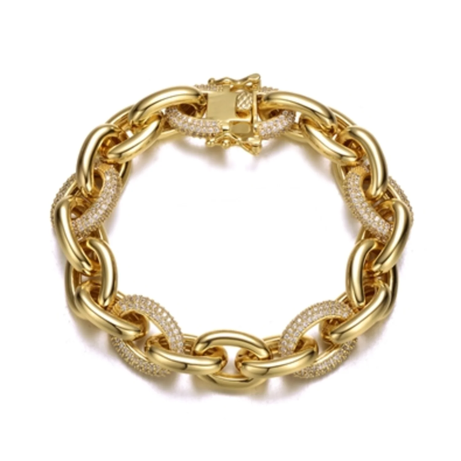 14K YELLOW GOLD CHAIN BRACELET, 8.5‘