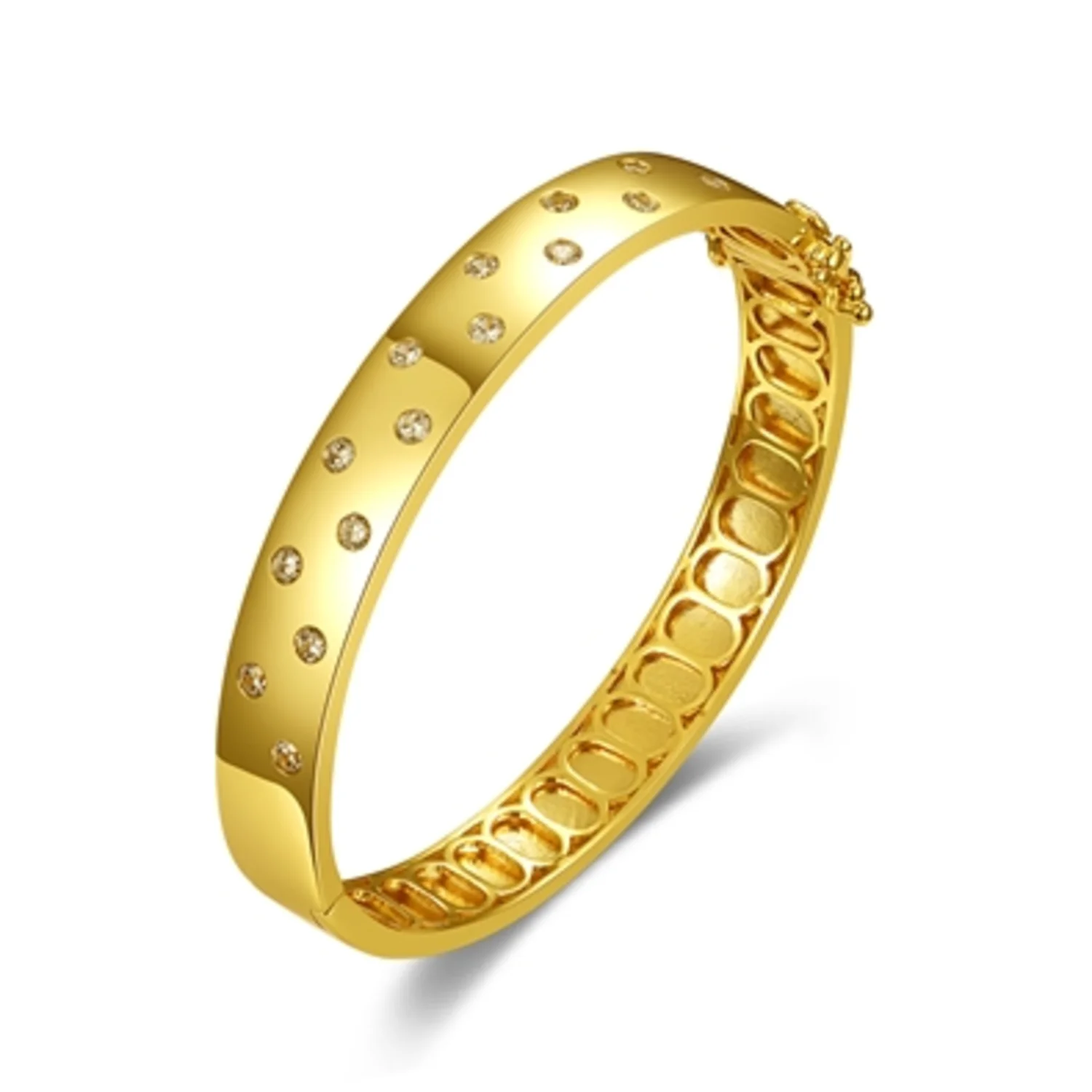 14K GOLD BOLD CLASSIC BANGLE, 7"