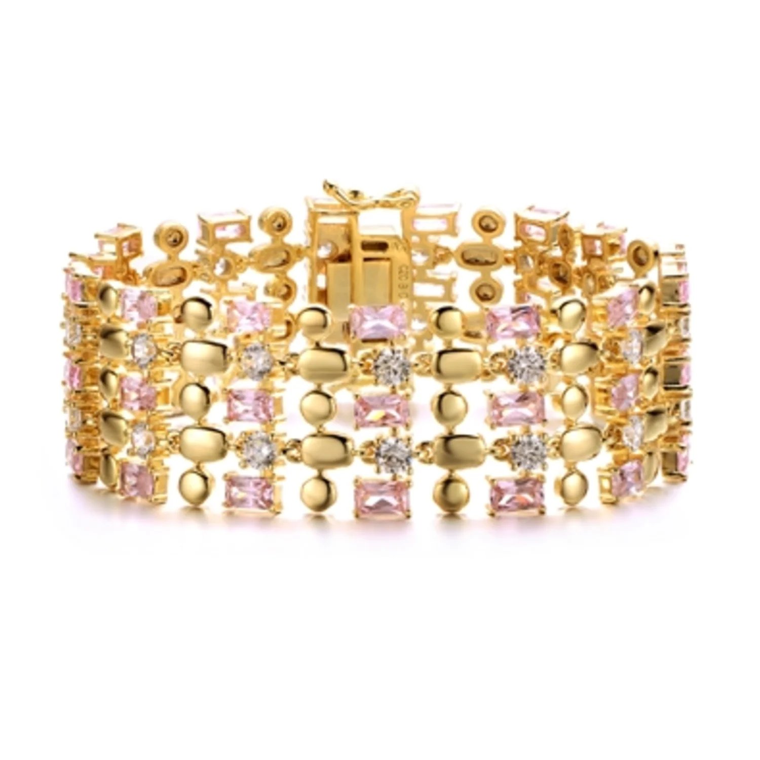 14K GOLD LUXURY STATEMENT BRACELET, 7‘