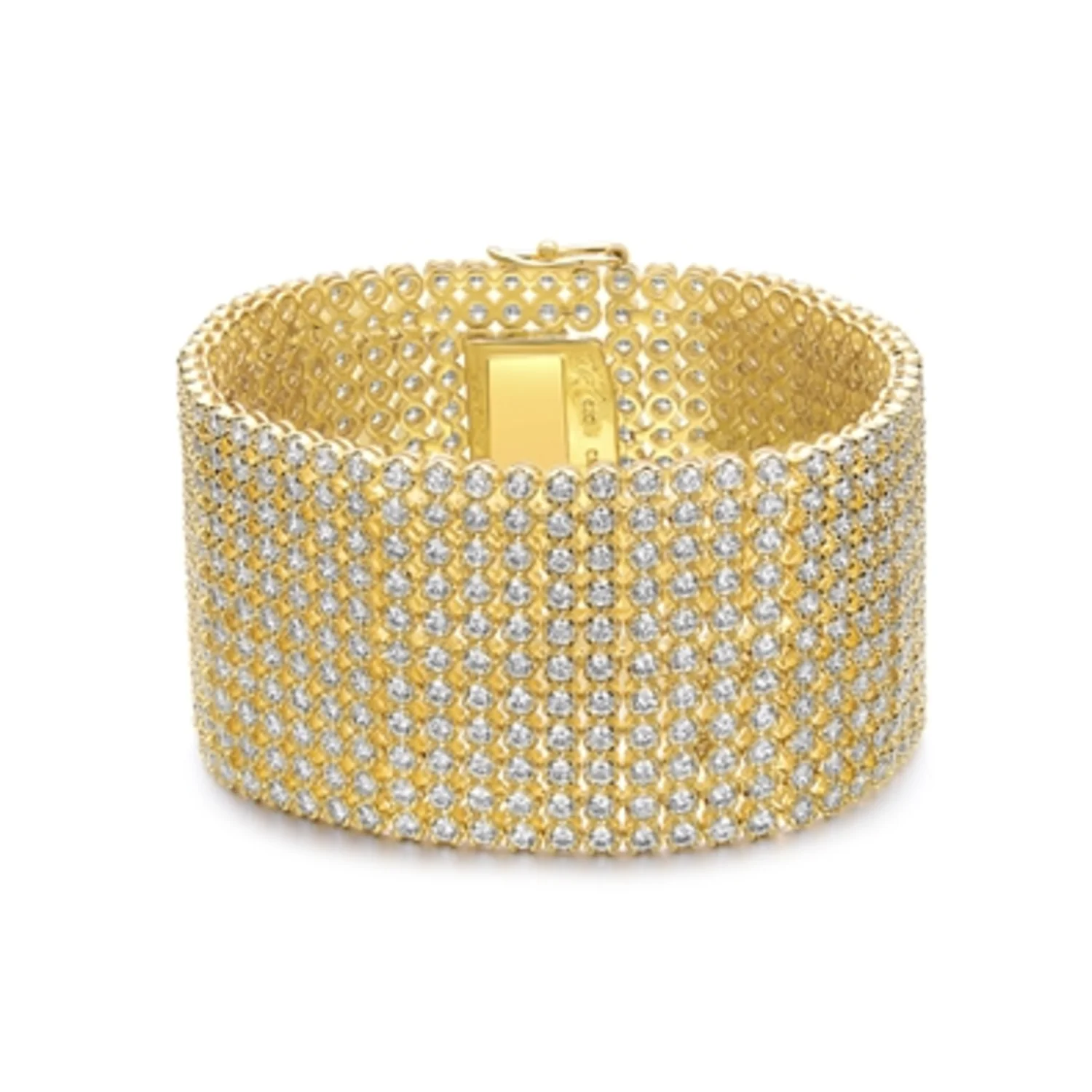 14K GOLD LUXURY STATEMENT BRACELET, 7"