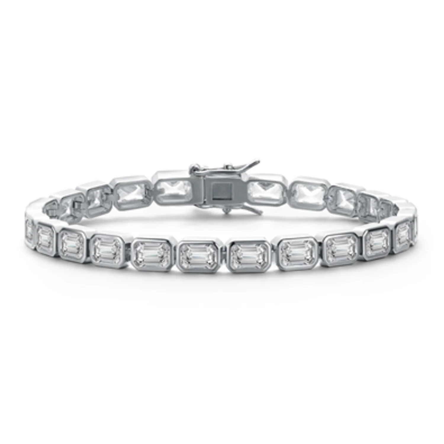 CZ RHODIUM DAZZLE TENNIS BRACELET, 7“