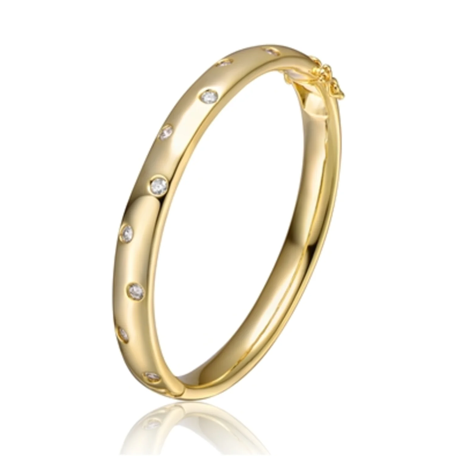 14K YELLOW GOLD CLASSIC BANGLE, 7“