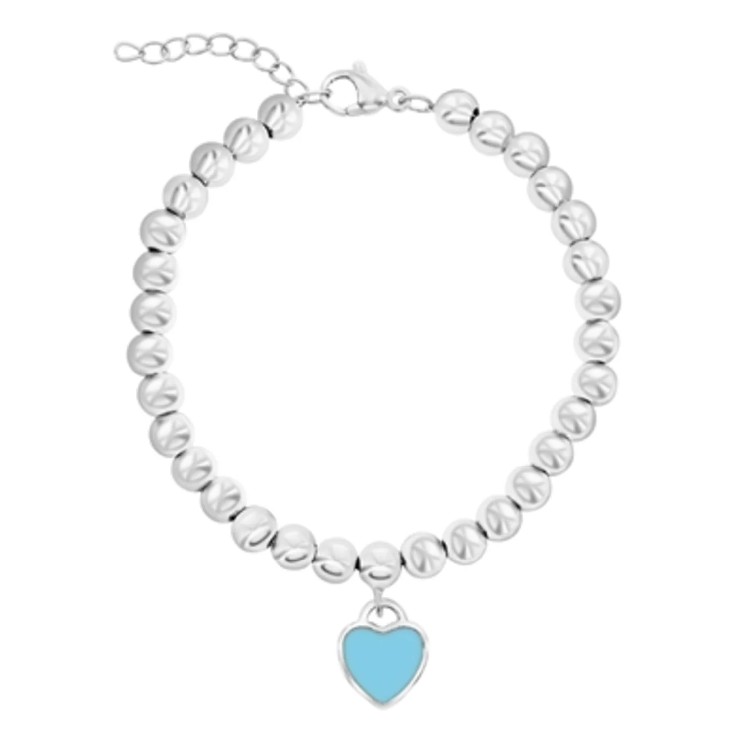 BEADED HEART BRACELET, 7"