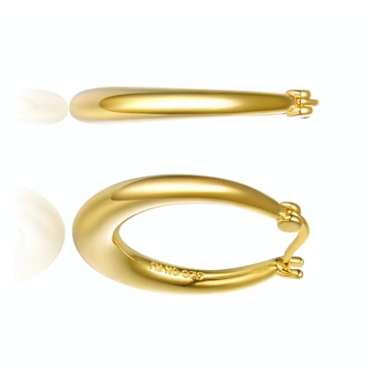 14K GOLD HOOP ELEGANT EARRINGS