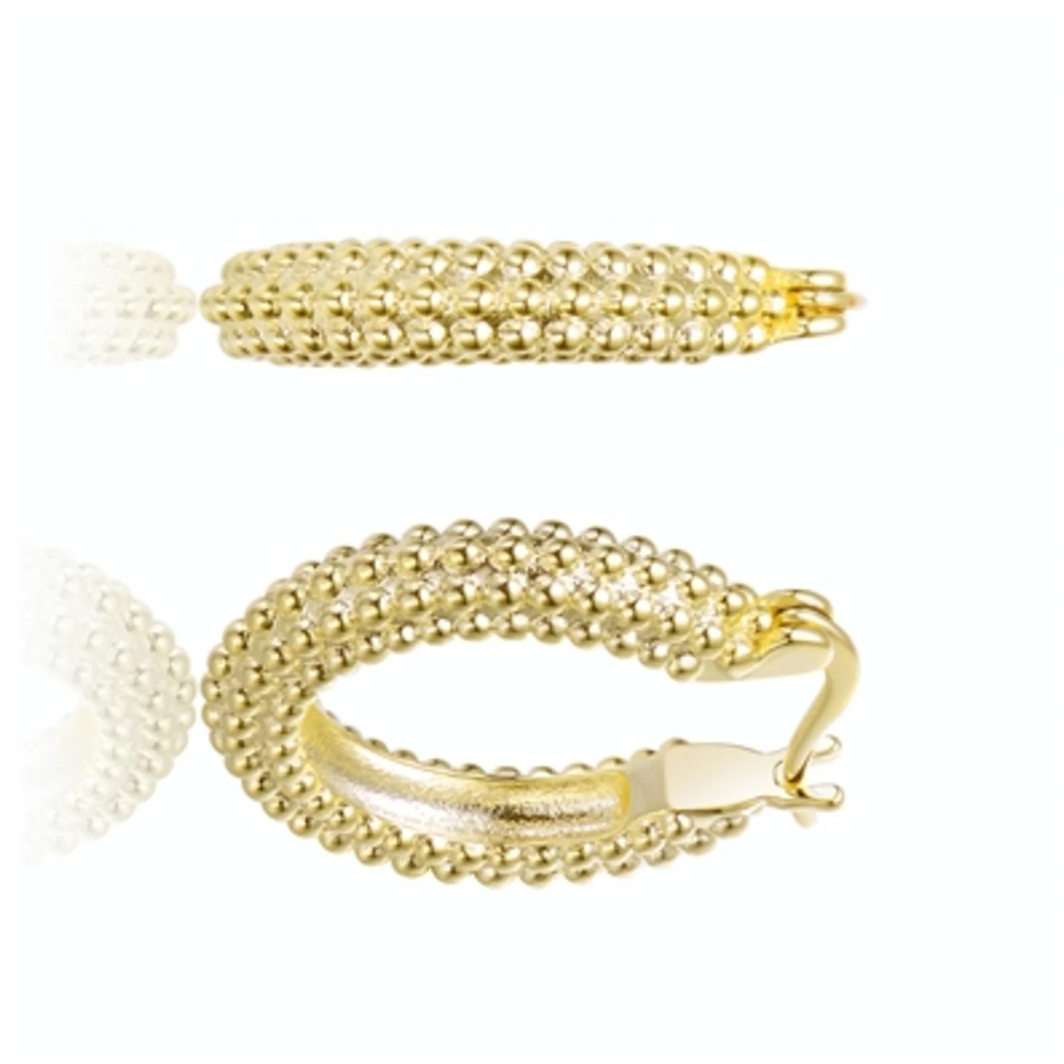 14K GOLD HOOP STATEMENT EARRINGS