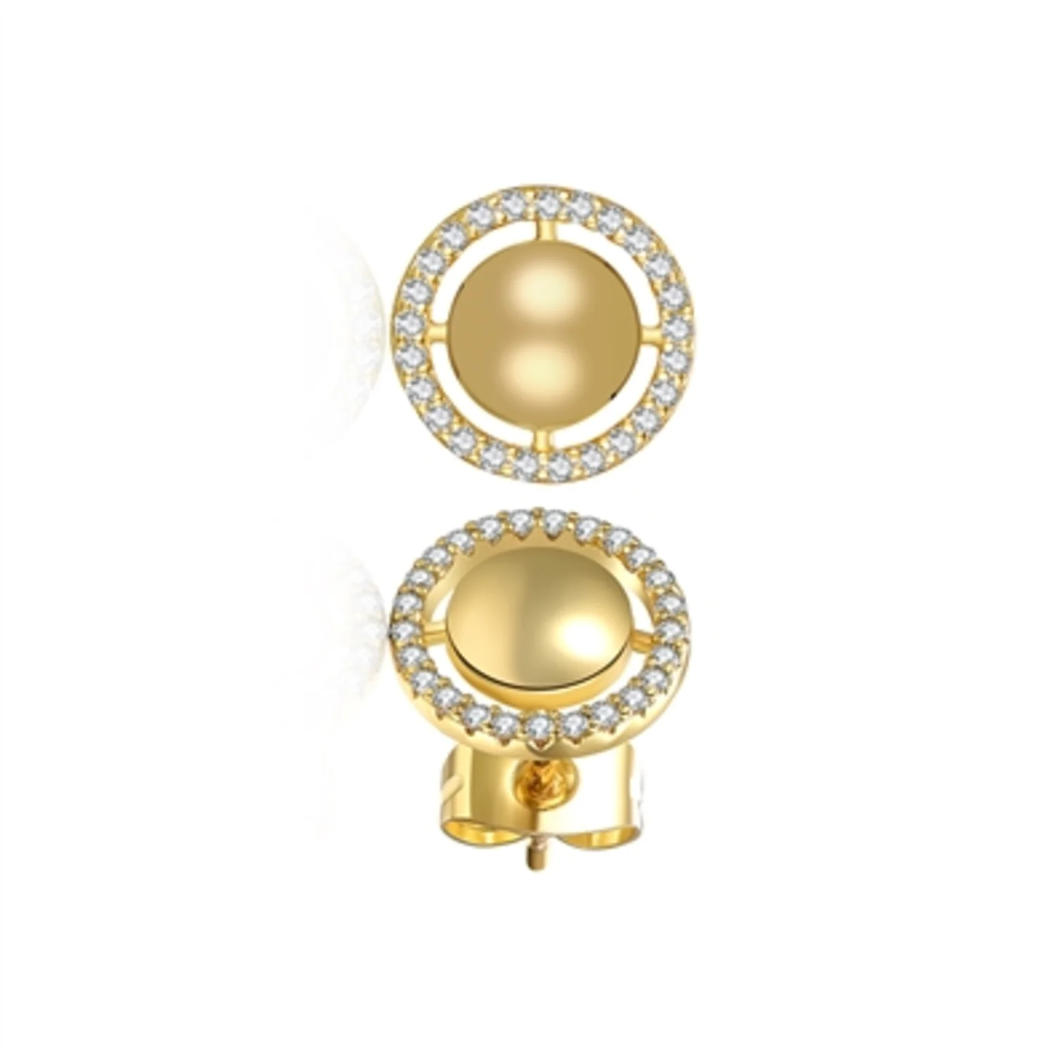 14K GOLD HALO STUD EARRINGS