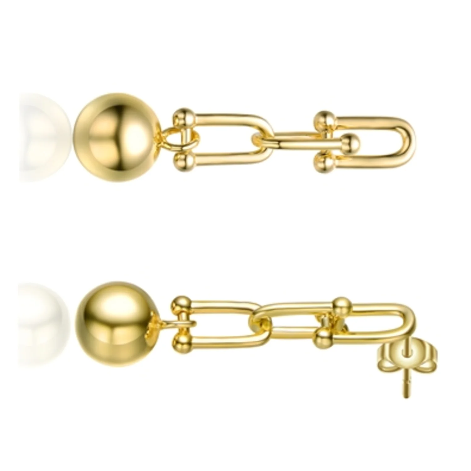 14K GOLD RADIANT BALL DROP EARRINGS