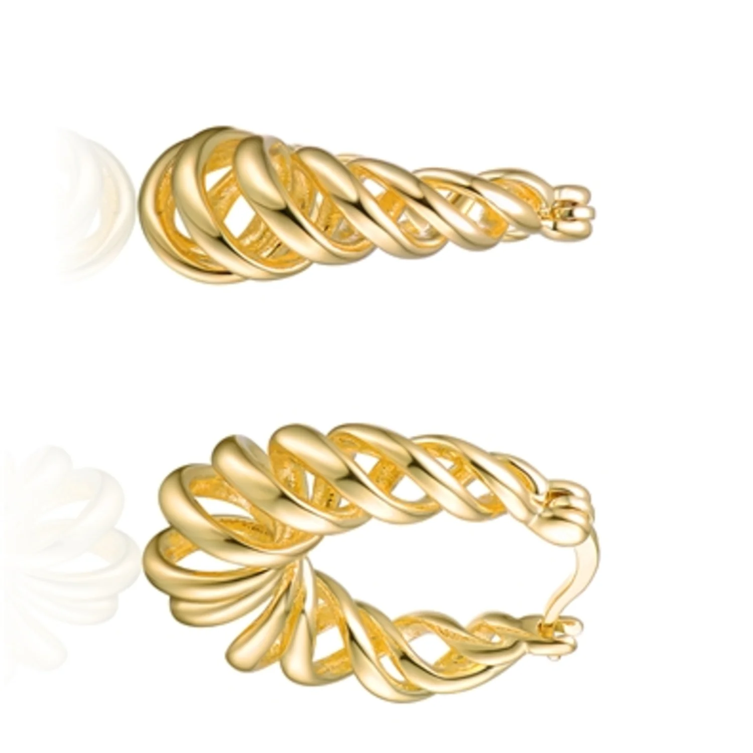 14K YELLOW GOLD SPIRAL EARRINGS