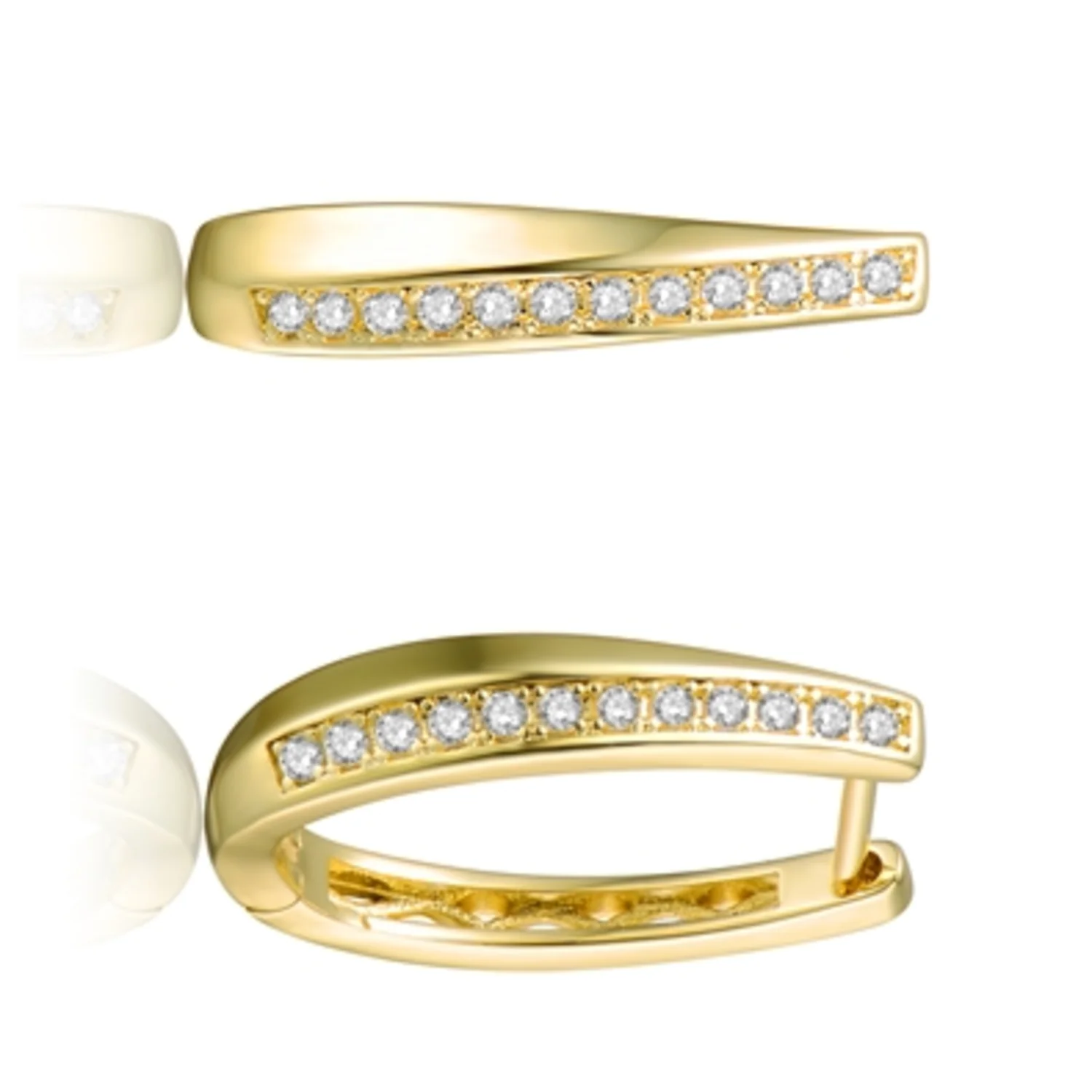 14K GOLD GLEAMING HINGED EARRINGS