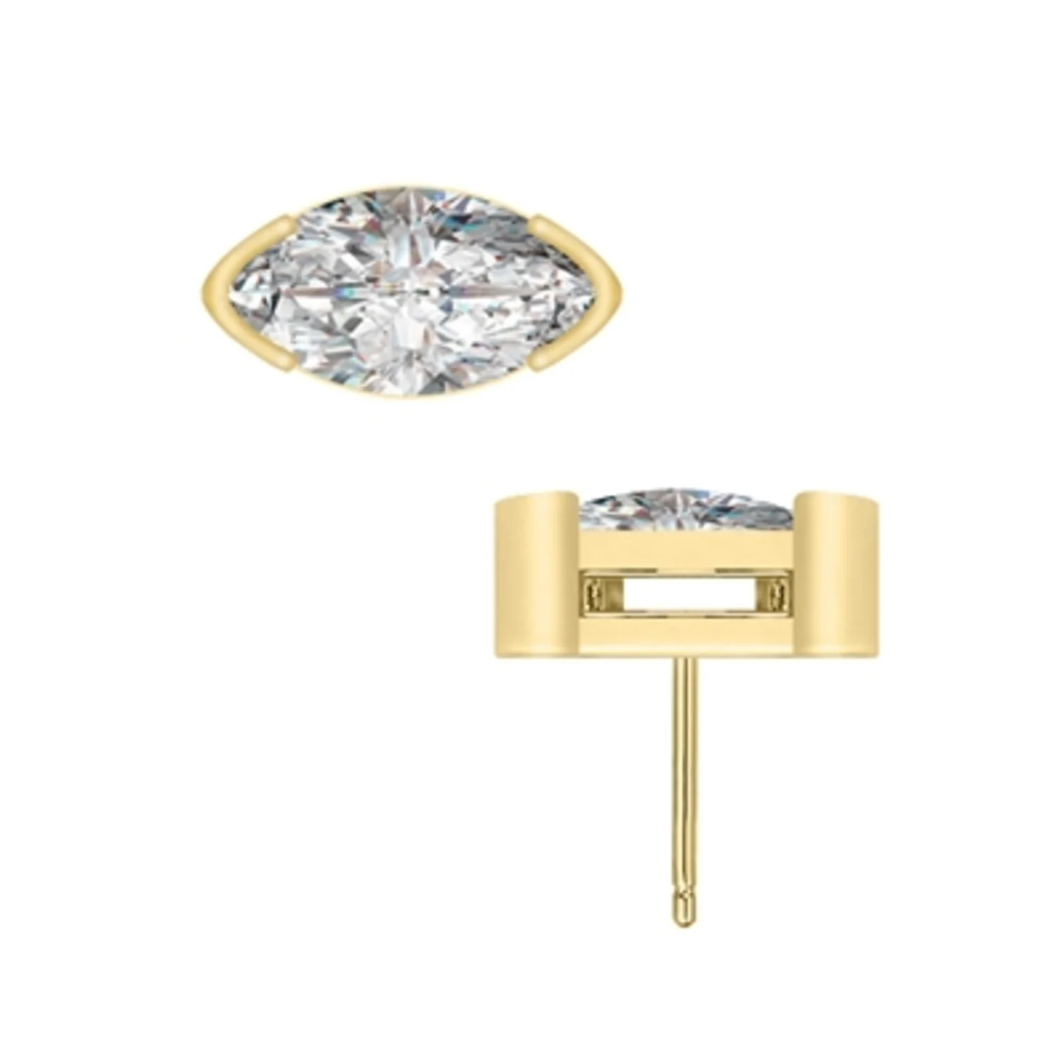 14K YELLOW GOLD CLASSIC STUD EARRINGS