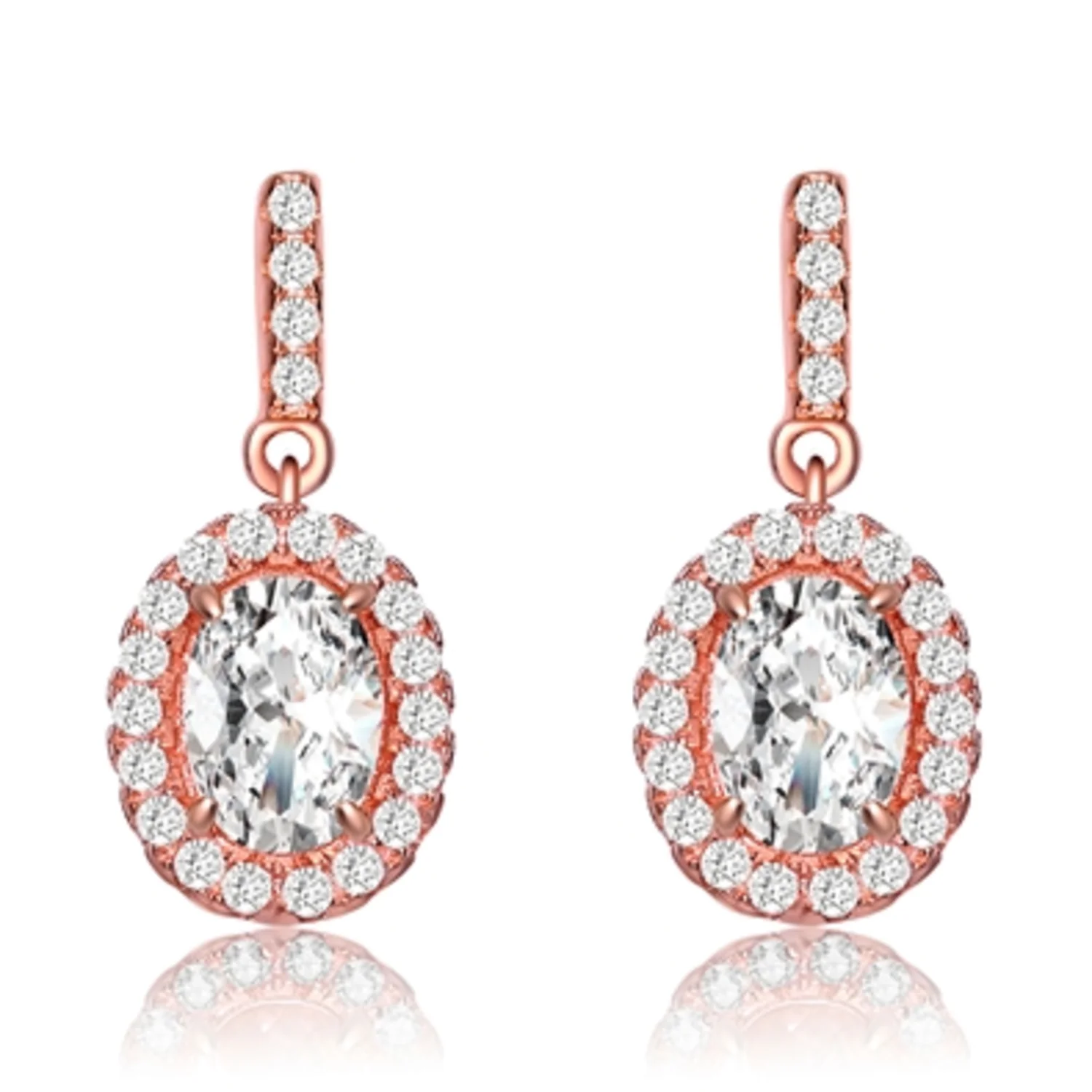 CZ RHODIUM CLASSIC DANGLING EARRINGS