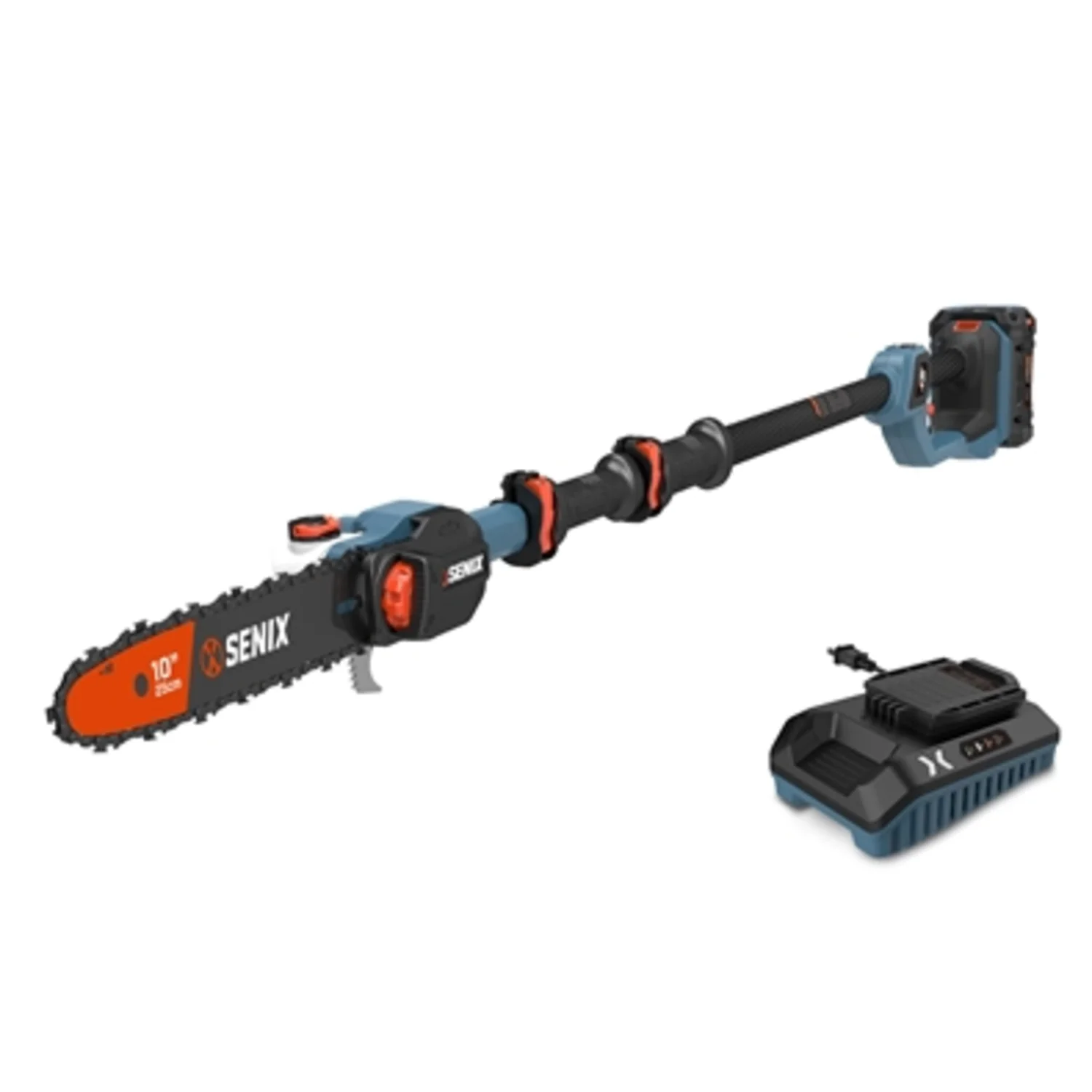 60V 10IN POLE SAW W/ BATTERY AND CHARGER, 10"