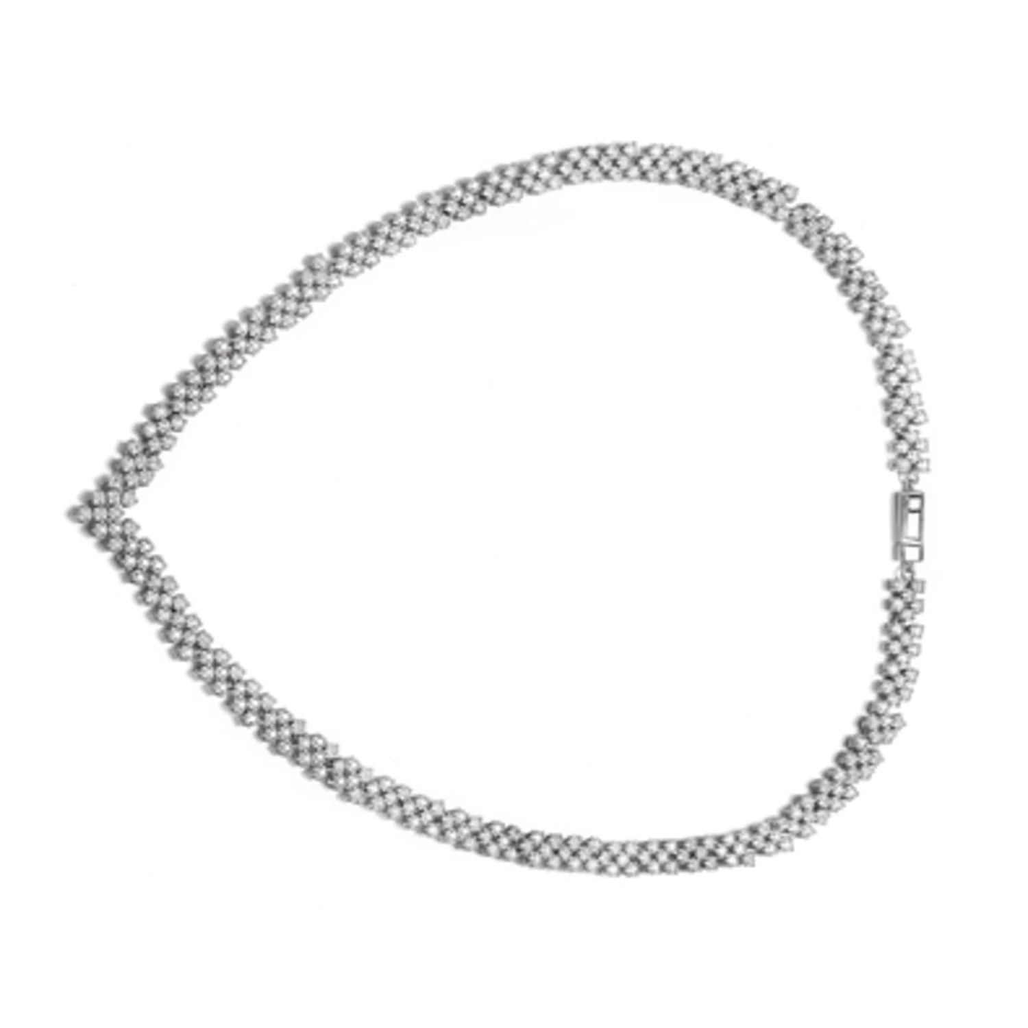CZ RHODIUM CLASSIC TENNIS NECKLACE, 16''