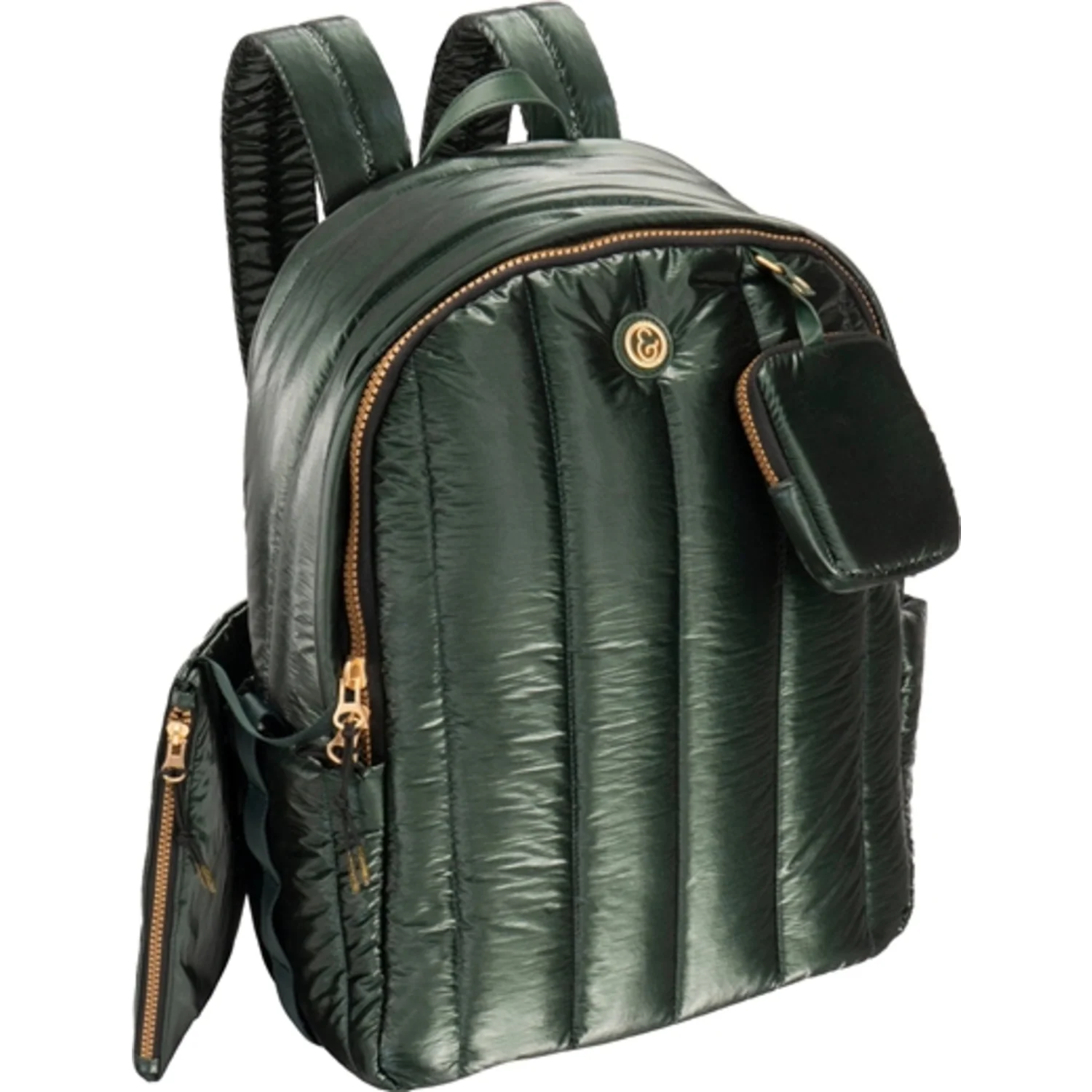METALLIC QUILTED BACKPACK, 18"