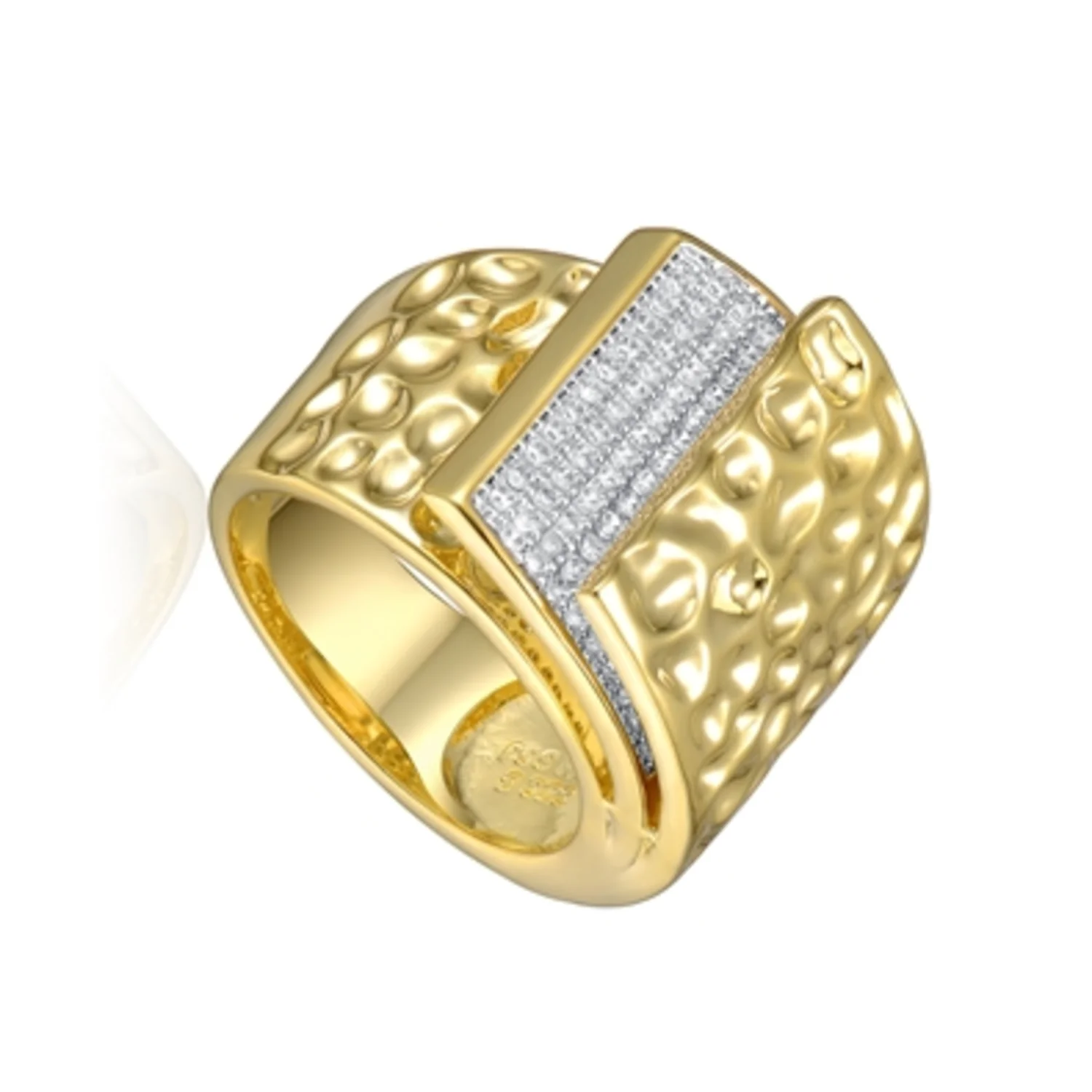 14K YELLOW GOLD DAZZLING STATEMENT RING, 8"