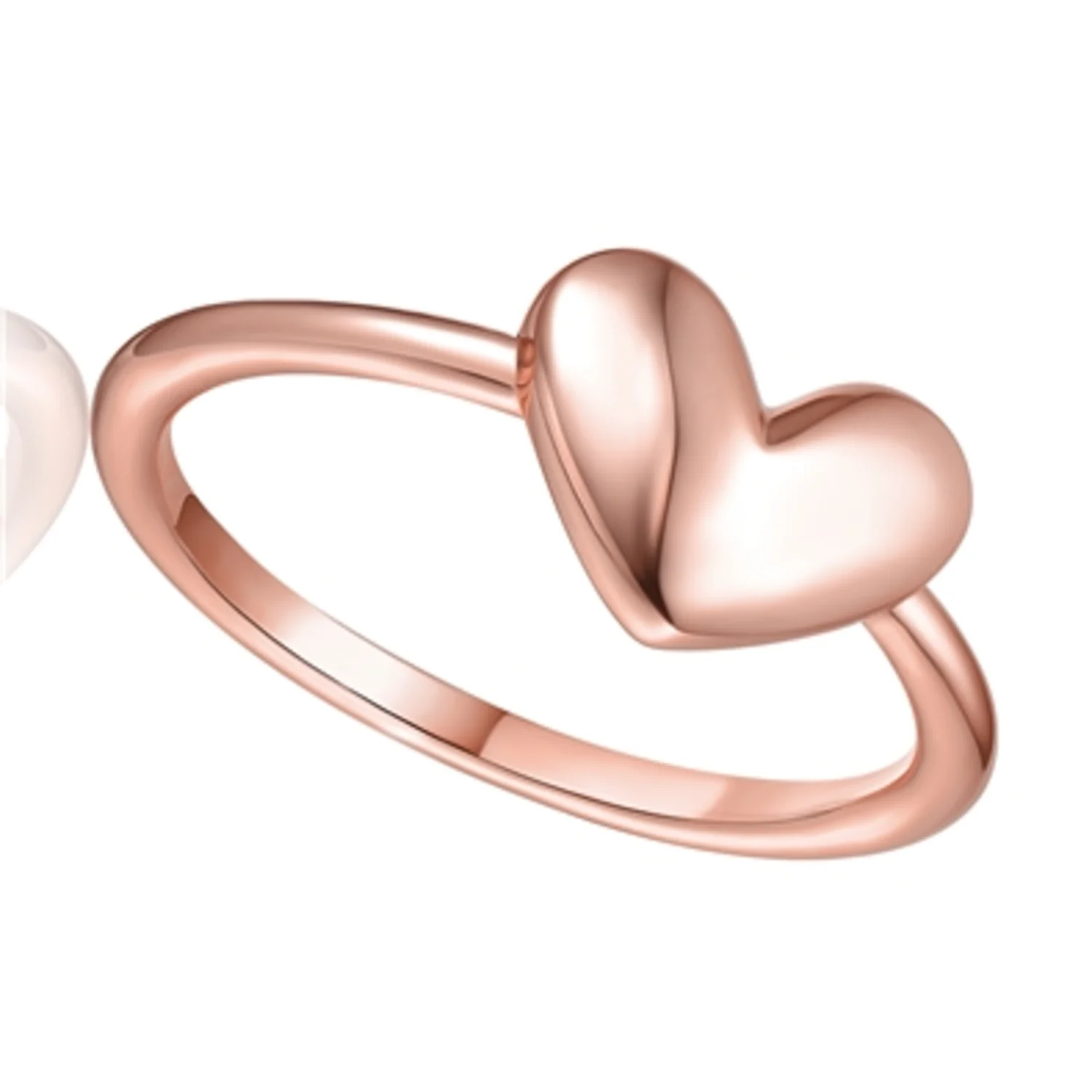 18K ROSE GOLD CLASSIC LOVE HEART RING, 6"