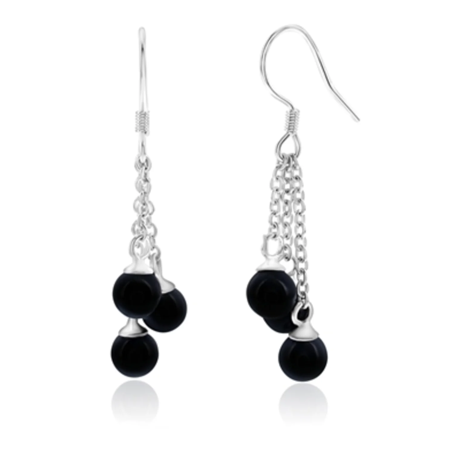 STERLING SILVER PEARL EARRINGS, 5MM