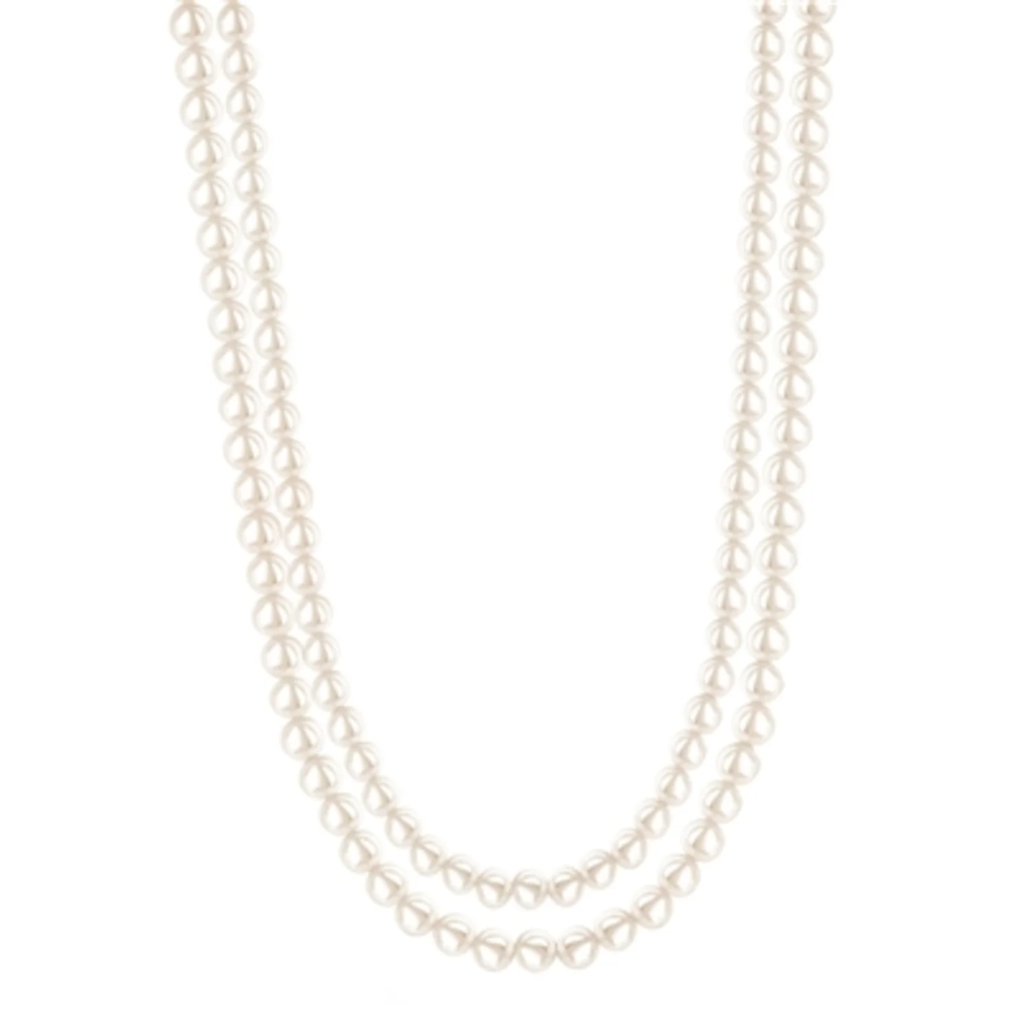 DOUBLE STRAND PEARL NECKLACE, 25 INCH