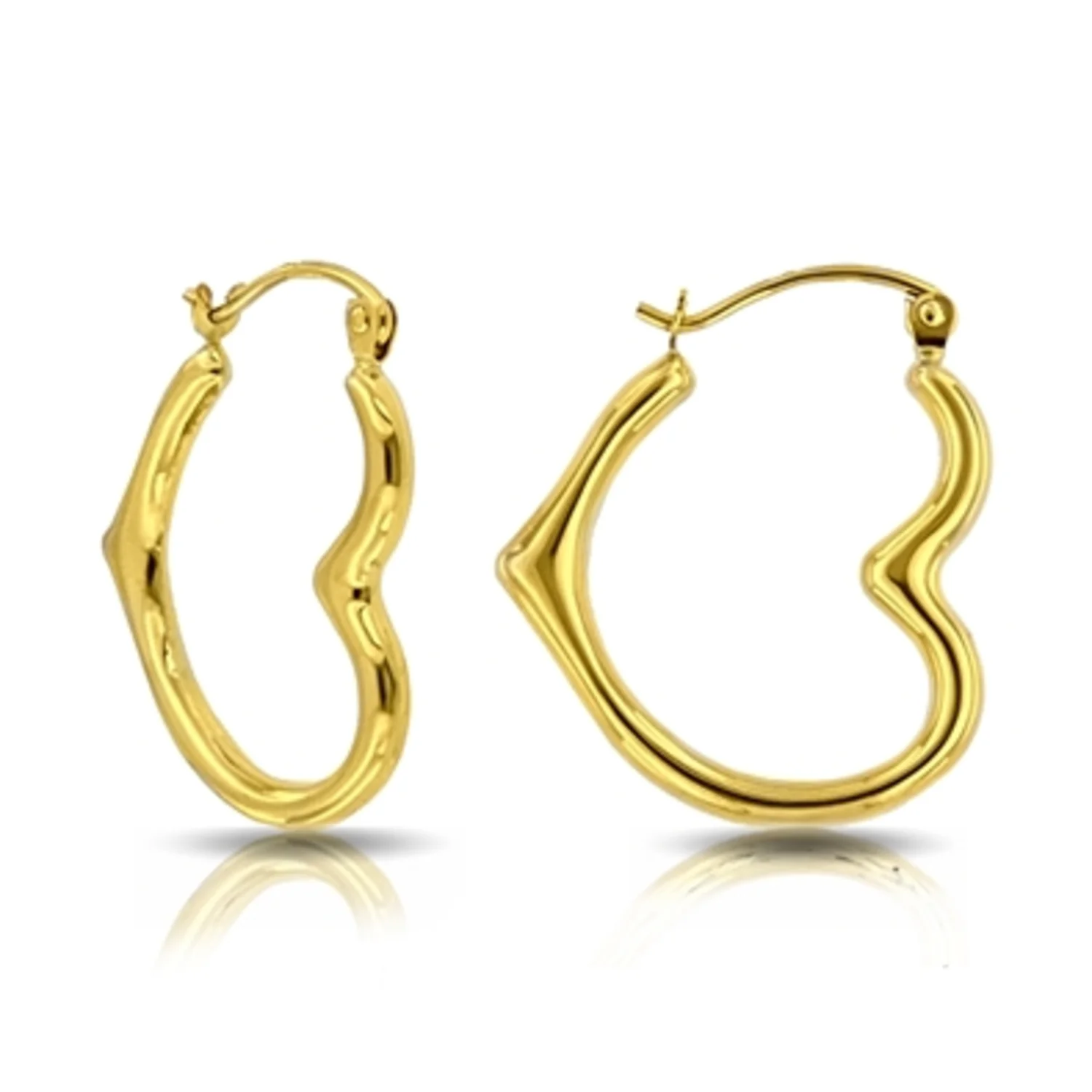 HEART HOOP EARRINGS, 30X27MM