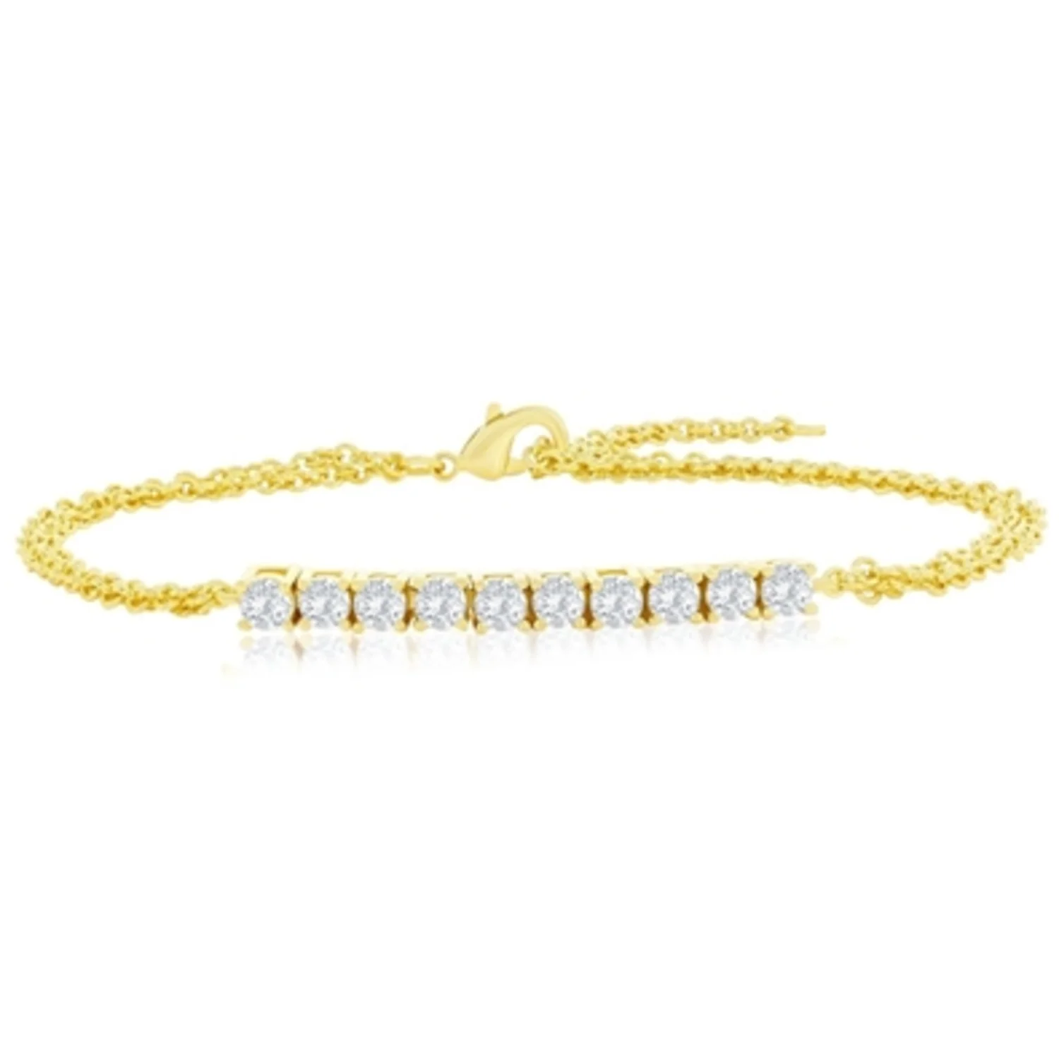 MULTI STRAND HALF TENNIS BRACELET, 7.5"