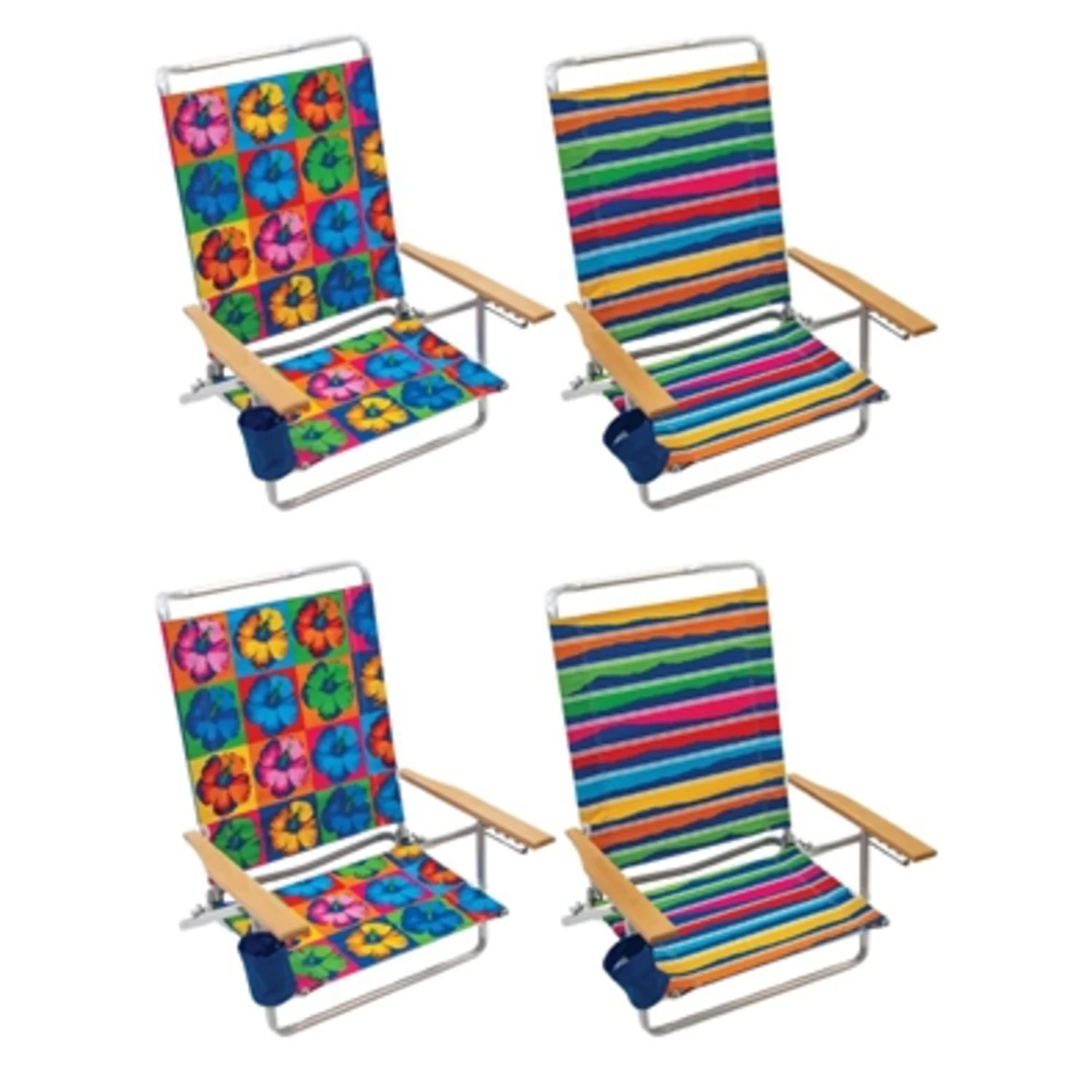 4 PACK SUN AND SPORT BEACH CHAIR SET, 4 PIECES