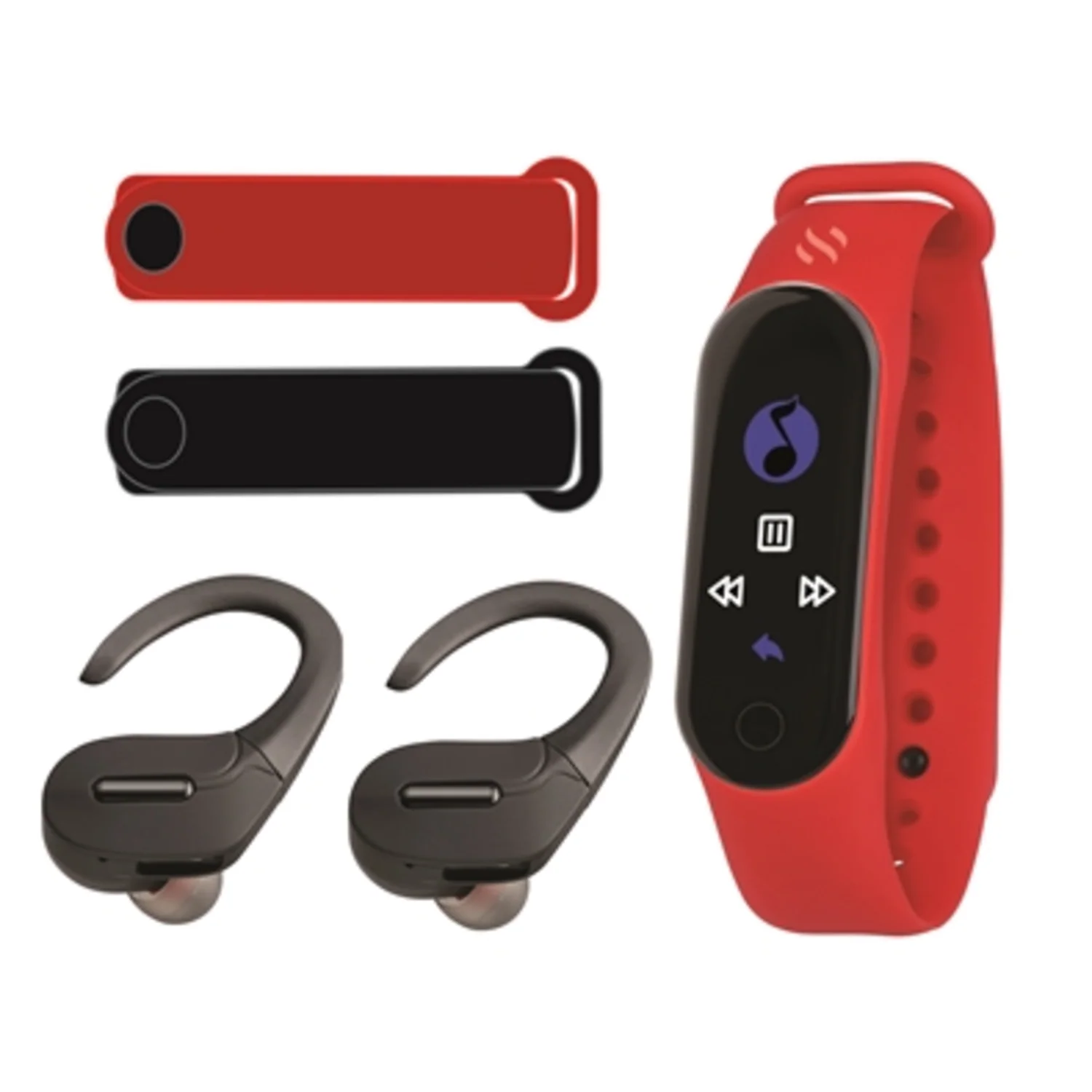 FITNESS TRACKER W/ WIRELESS EARBUDS