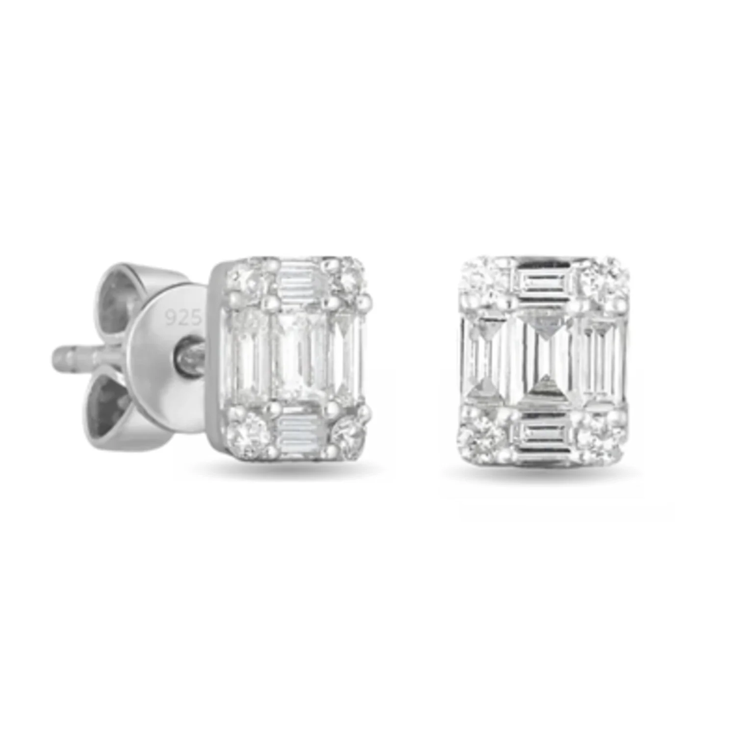 STERLING SILVER EARRINGS, 7X5MM