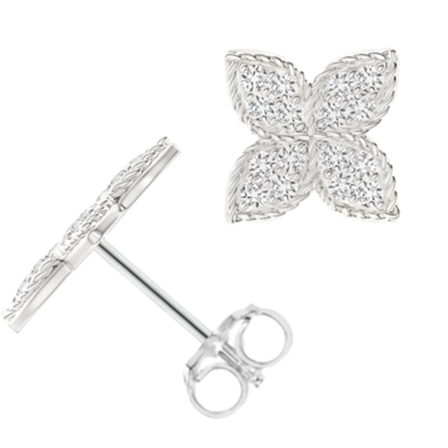 STERLING SILVER CRYSTAL EARRINGS, 8MM