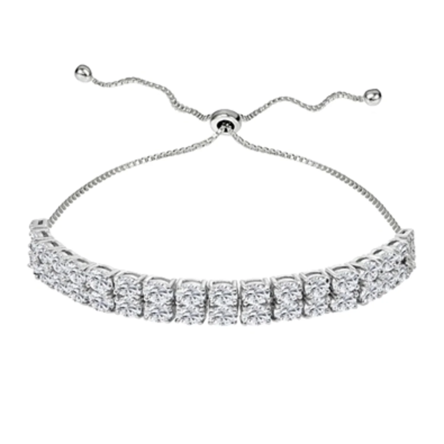 TWO ROW ADJUSTABLE BRACELET, 4MM