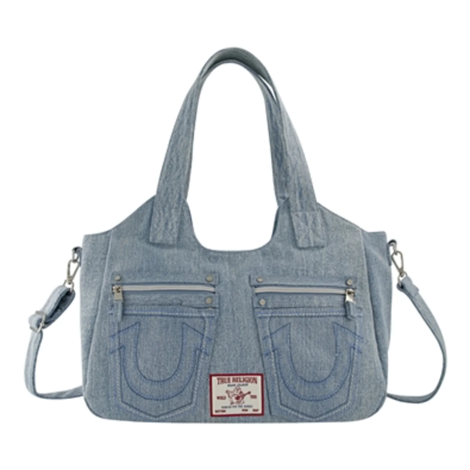 HORSESHOE STITCH DENIM SATCHEL