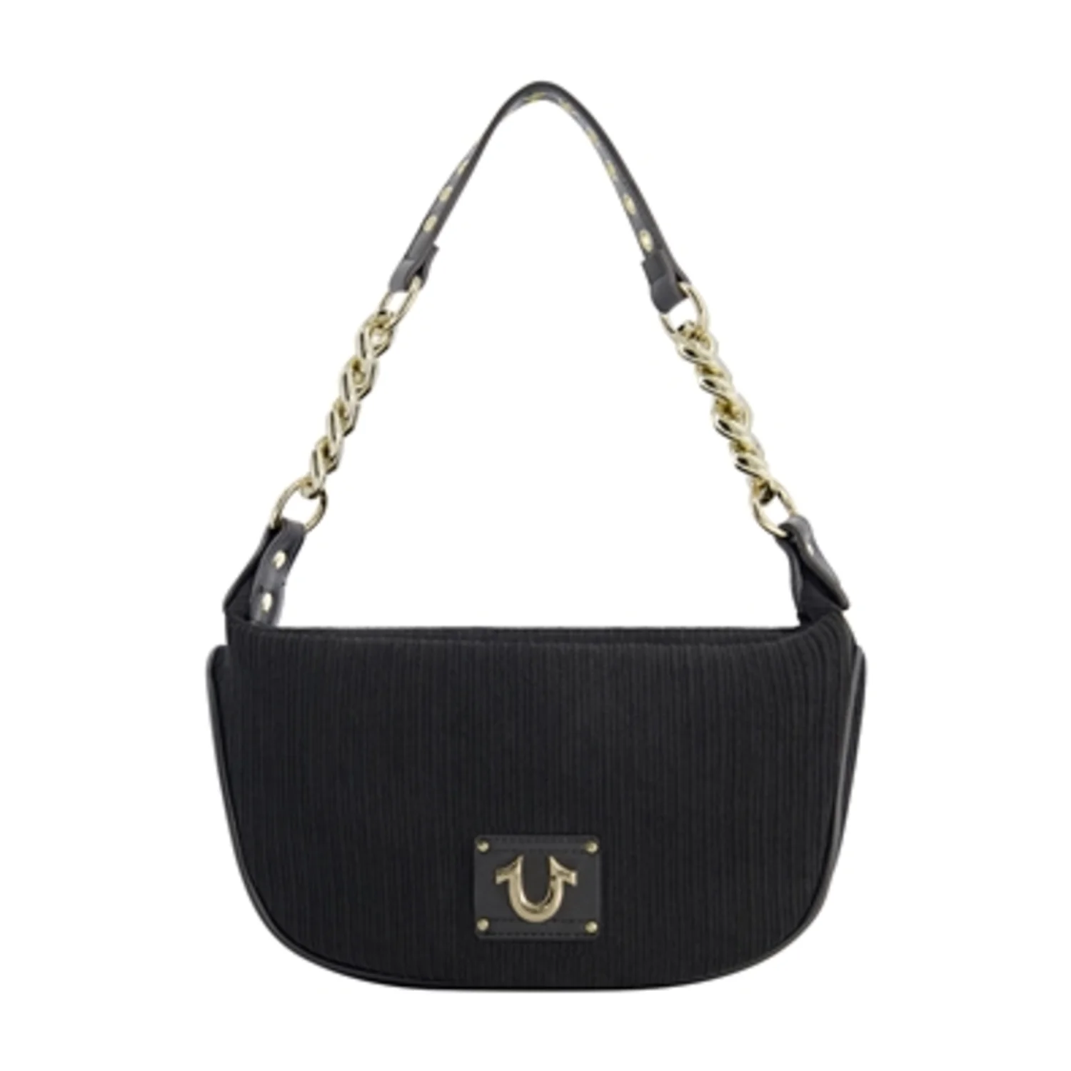 CORDUROY CHAIN HOBO BAG, 11.5 X 7''