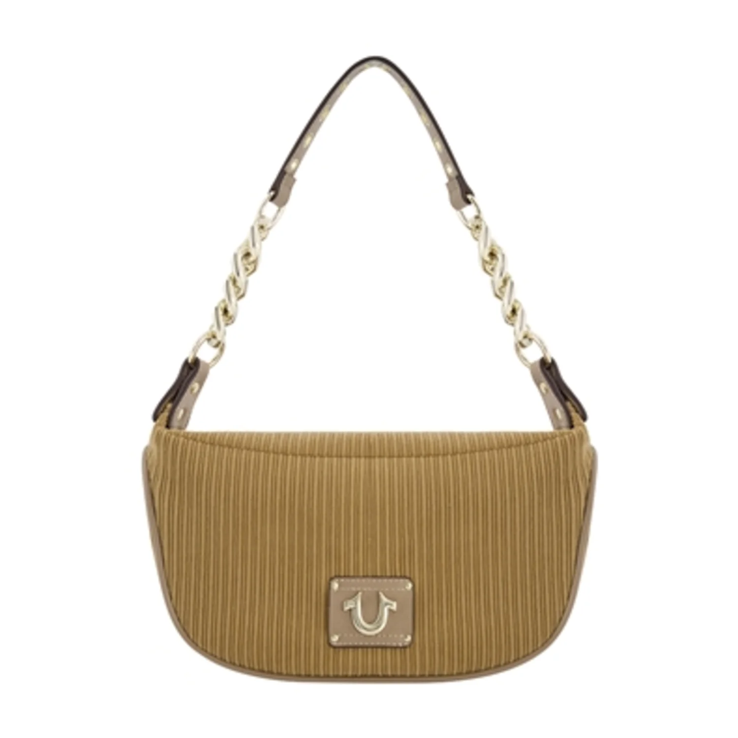 CORDUROY CHAIN HOBO BAG, 11.5 X 7''