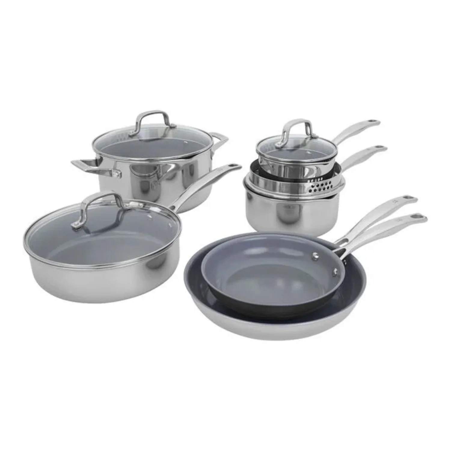 HENCKELS CLAD H3 10PC INDUCTION CERAMIC NON-STICK COOKWARE SET - Image 2