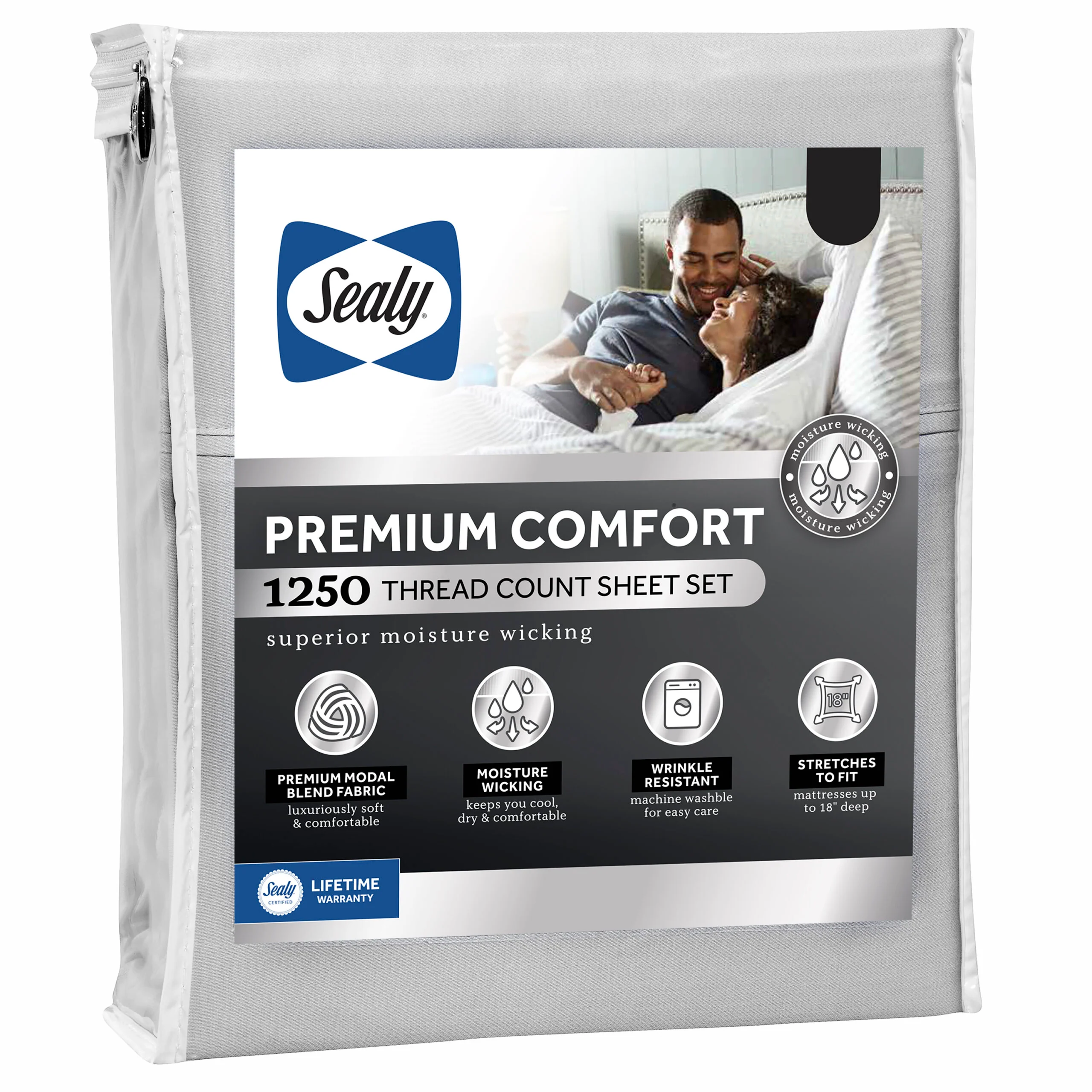SEALY PREMIUM COMFORT SHEET SETS - GREY - KING