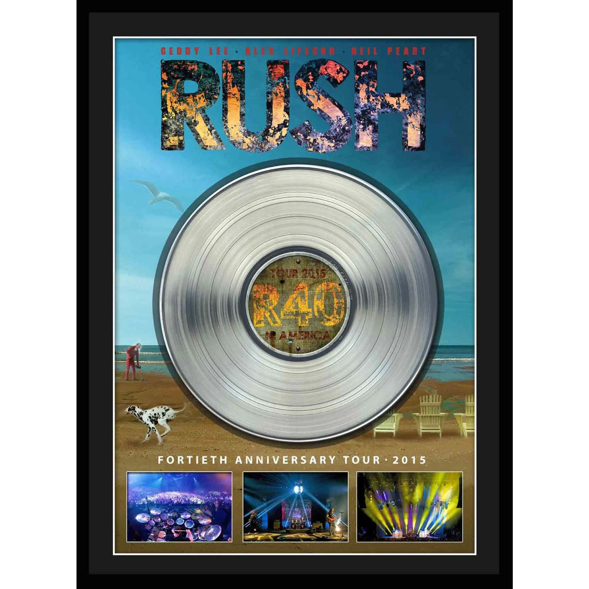 FRAMEWORTH RUSH FRAMED 40TH ANNIVERSARY TOUR WITH PLATINUM LP - Image 2