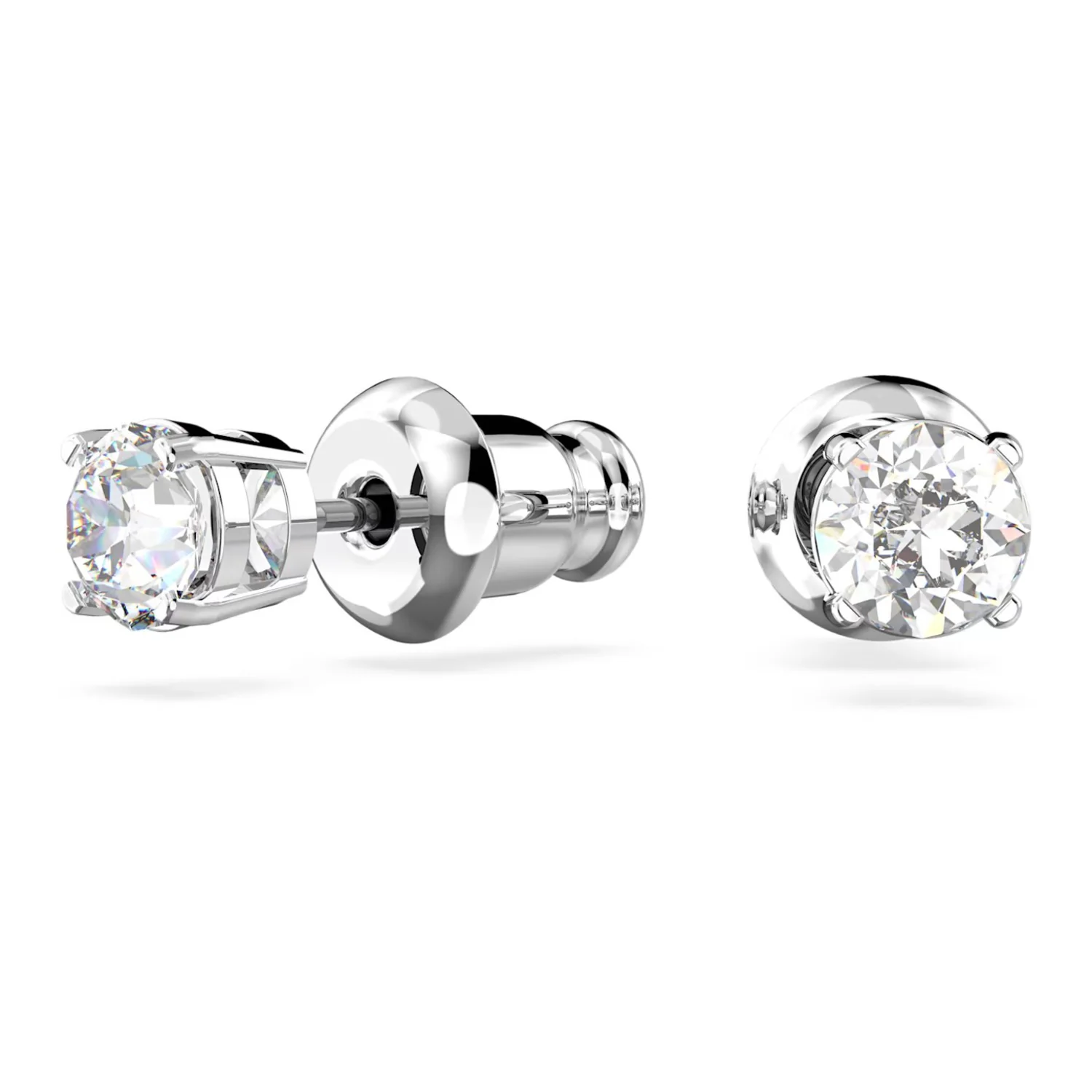 SWAROVSKI STILLA ATTRACT STUD EARRINGS ROUND CUT, WHITE, RHODIUM PLATED - Image 2