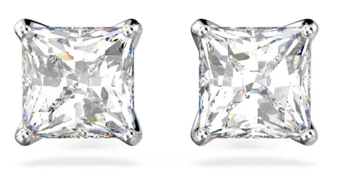 SWAROVSKI ATTRACT PIERCED STUD EARRINGS - WHITE