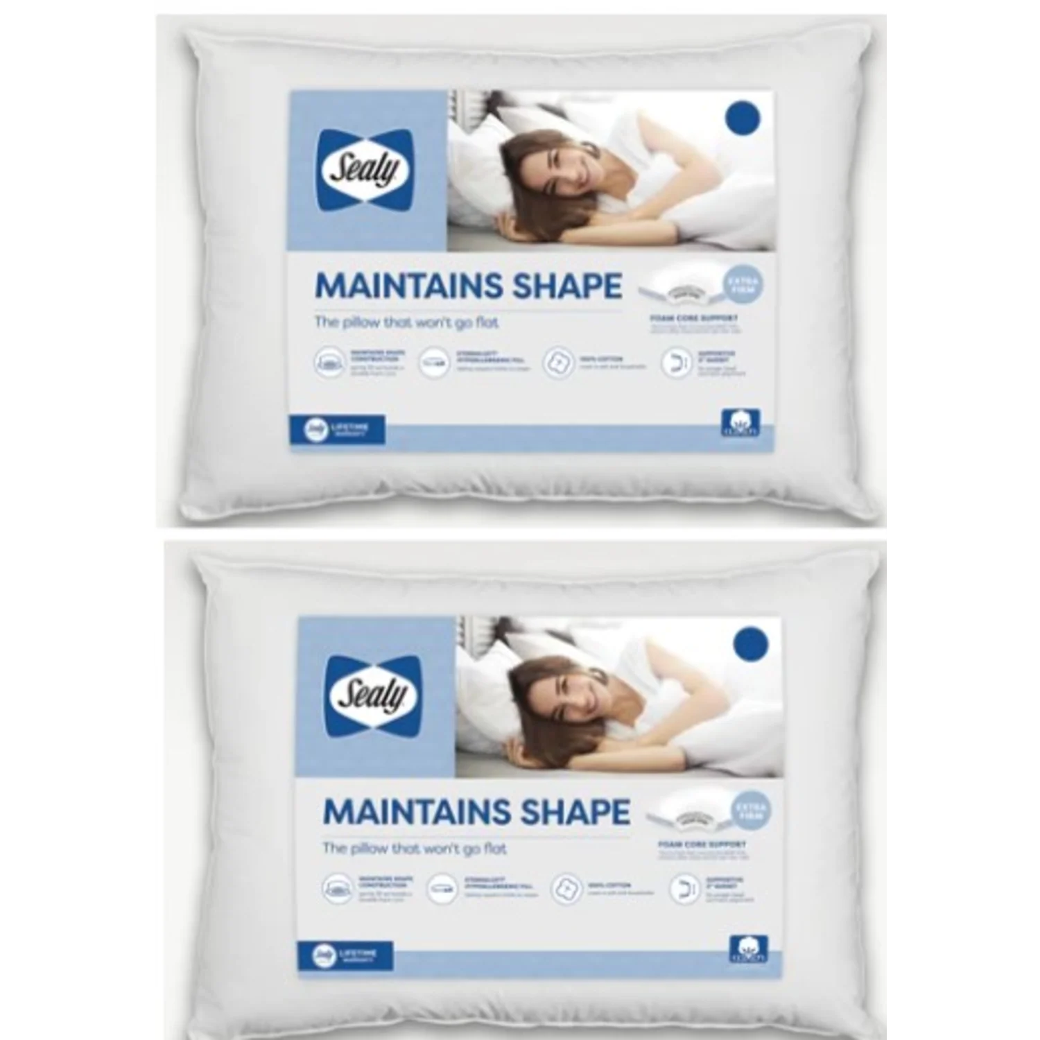SEALY MAINTAINS SHAPE PILLOW SET OF 2 - JUMBO - Image 2