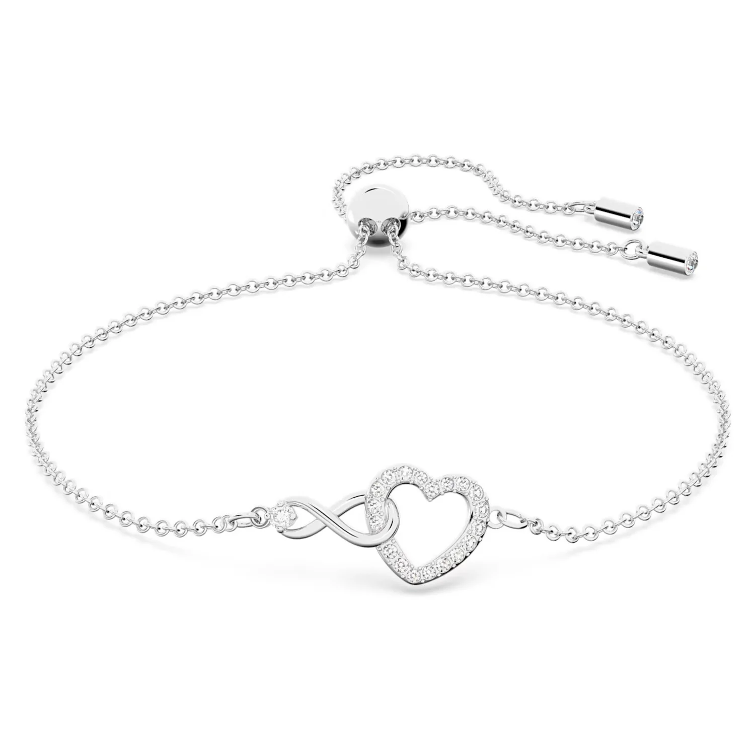 SWAROVSKI HYPERBOLA BRACELET INFINITY AND HEART, WHITE, RHODIUM PLATED - Image 2
