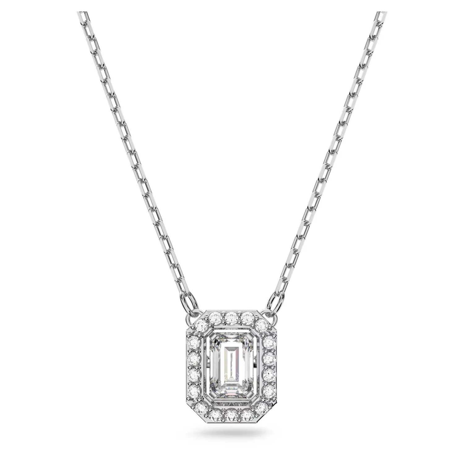 SWAROVSKI UNA PENDANT OCTAGON CUT, WHITE, RHODIUM PLATED - Image 2