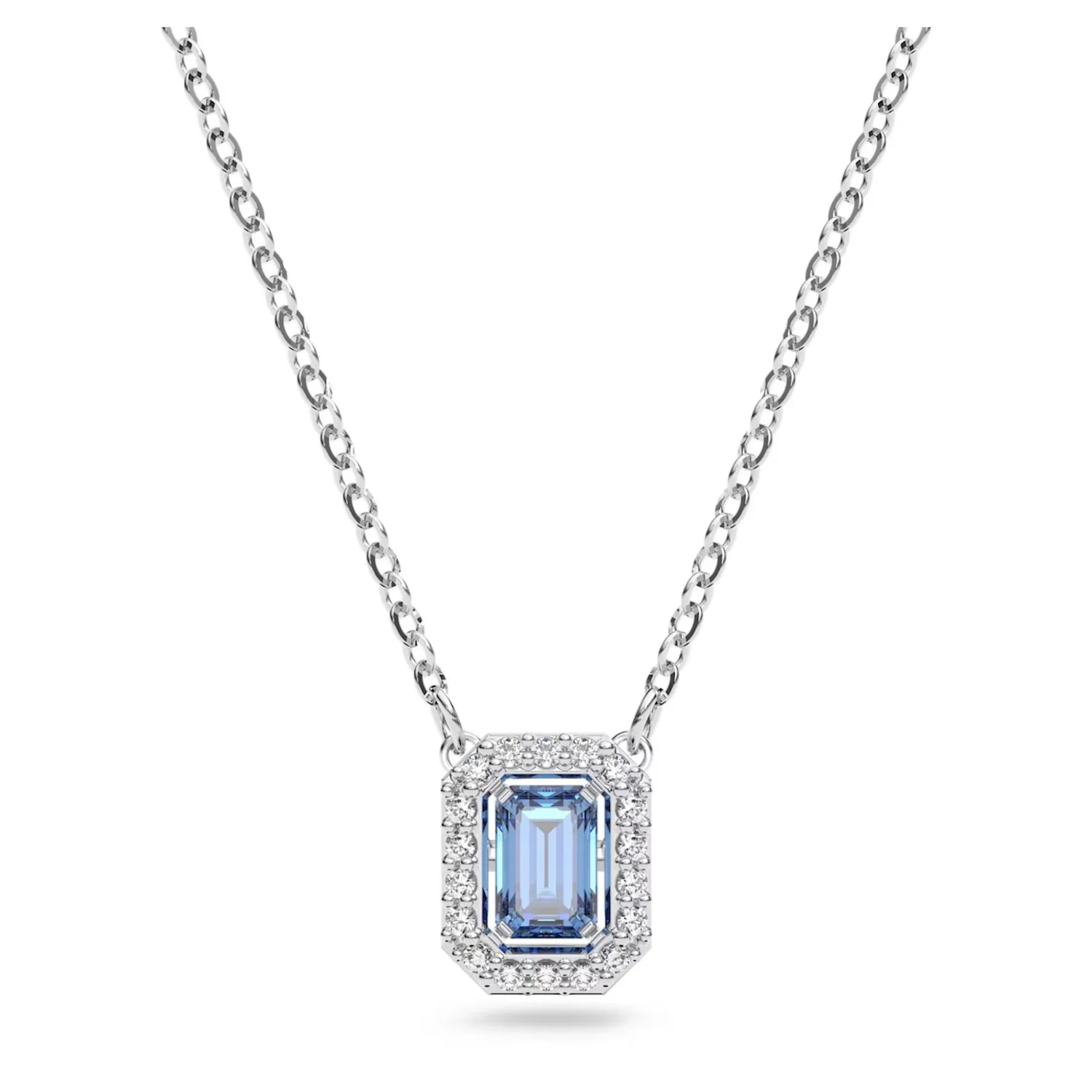 SWAROVSKI UNA NECKLACE OCTAGON CUT, BLUE, RHODIUM PLATED - Image 2