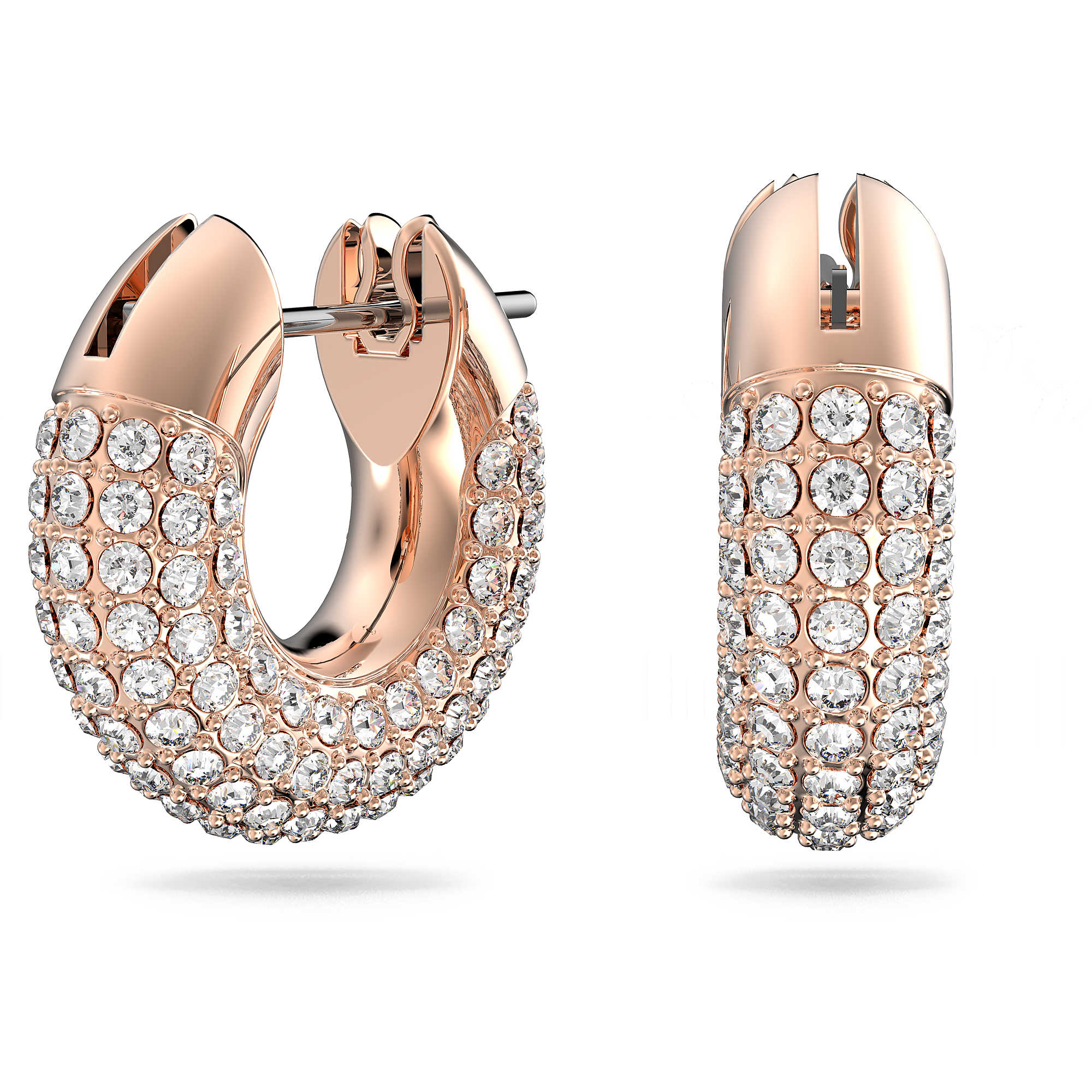SWAROVKSI DEXTERA HOOP PIERCED EARRINGS - ROSE GOLD