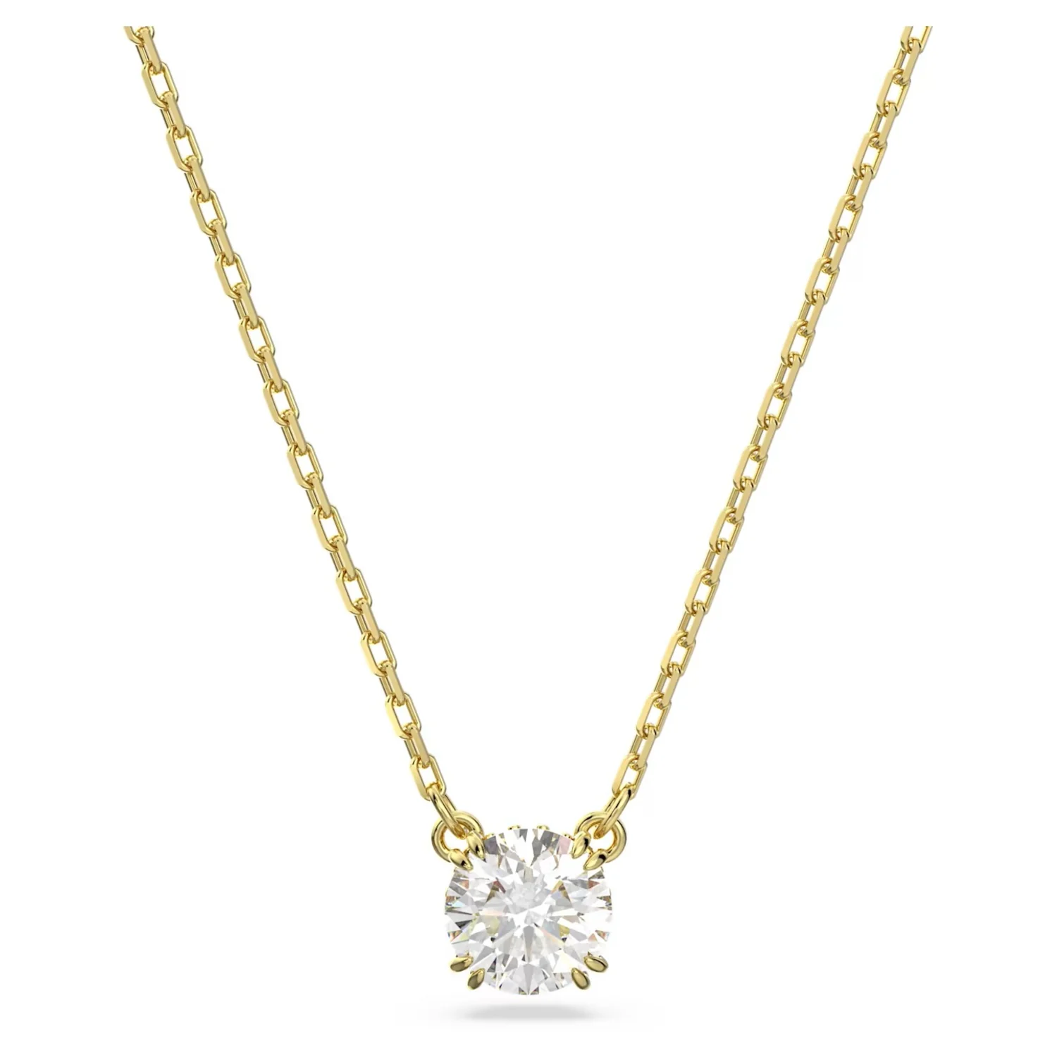 SWAROVSKI STILLA PENDANT ROUND CUT, WHITE, GOLD-TONE PLATED - Image 2