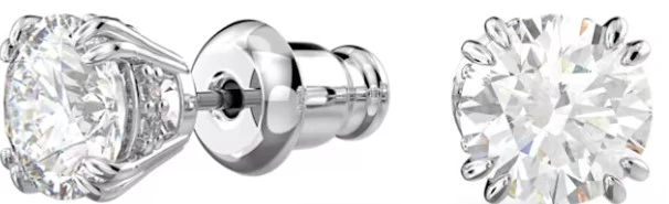 SWAROVSKI CONSTELLA STUD EARRINGS ROUND CUT - WHITE, RHODIUM PLATED