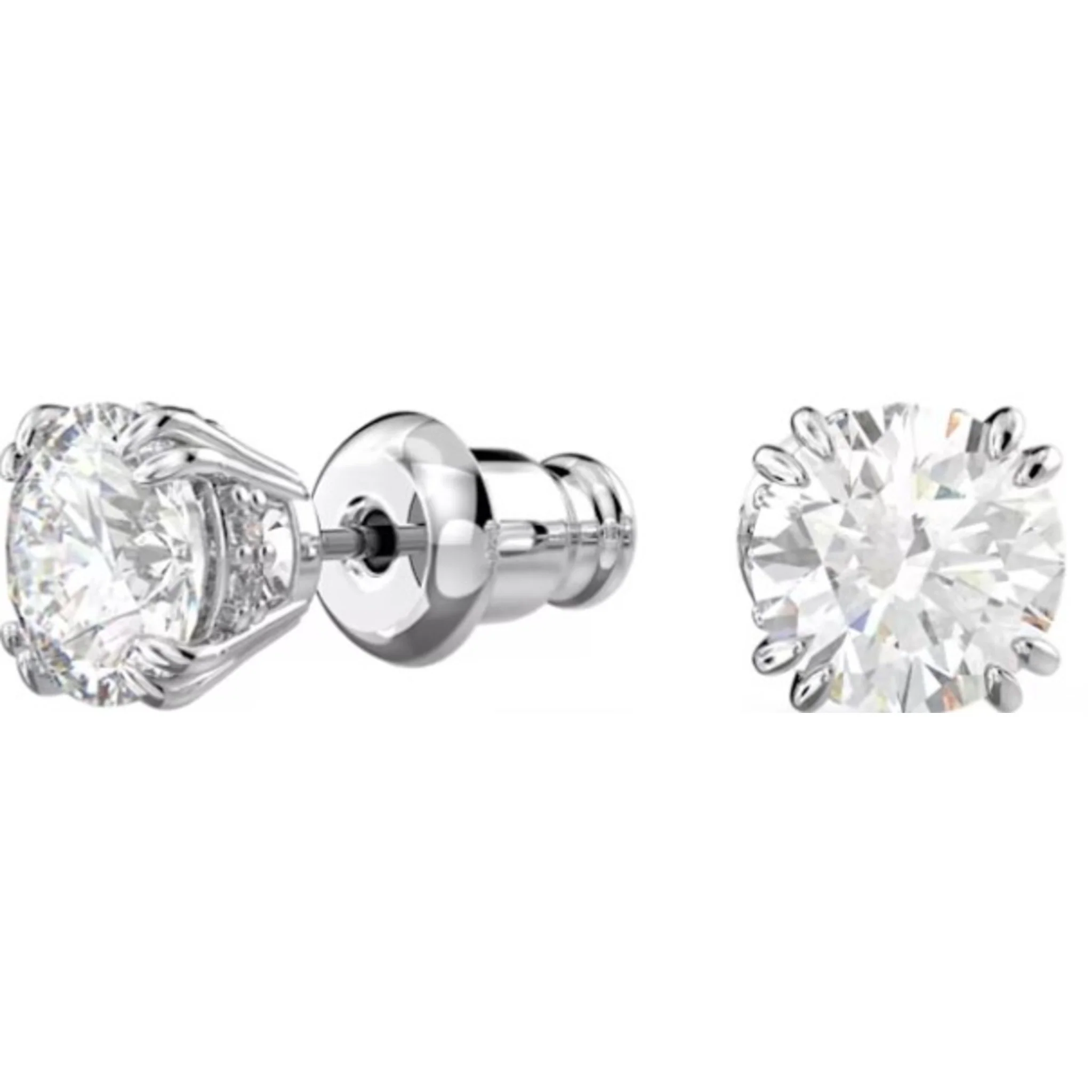SWAROVSKI CONSTELLA STUD EARRINGS ROUND CUT - WHITE, RHODIUM PLATED - Image 2