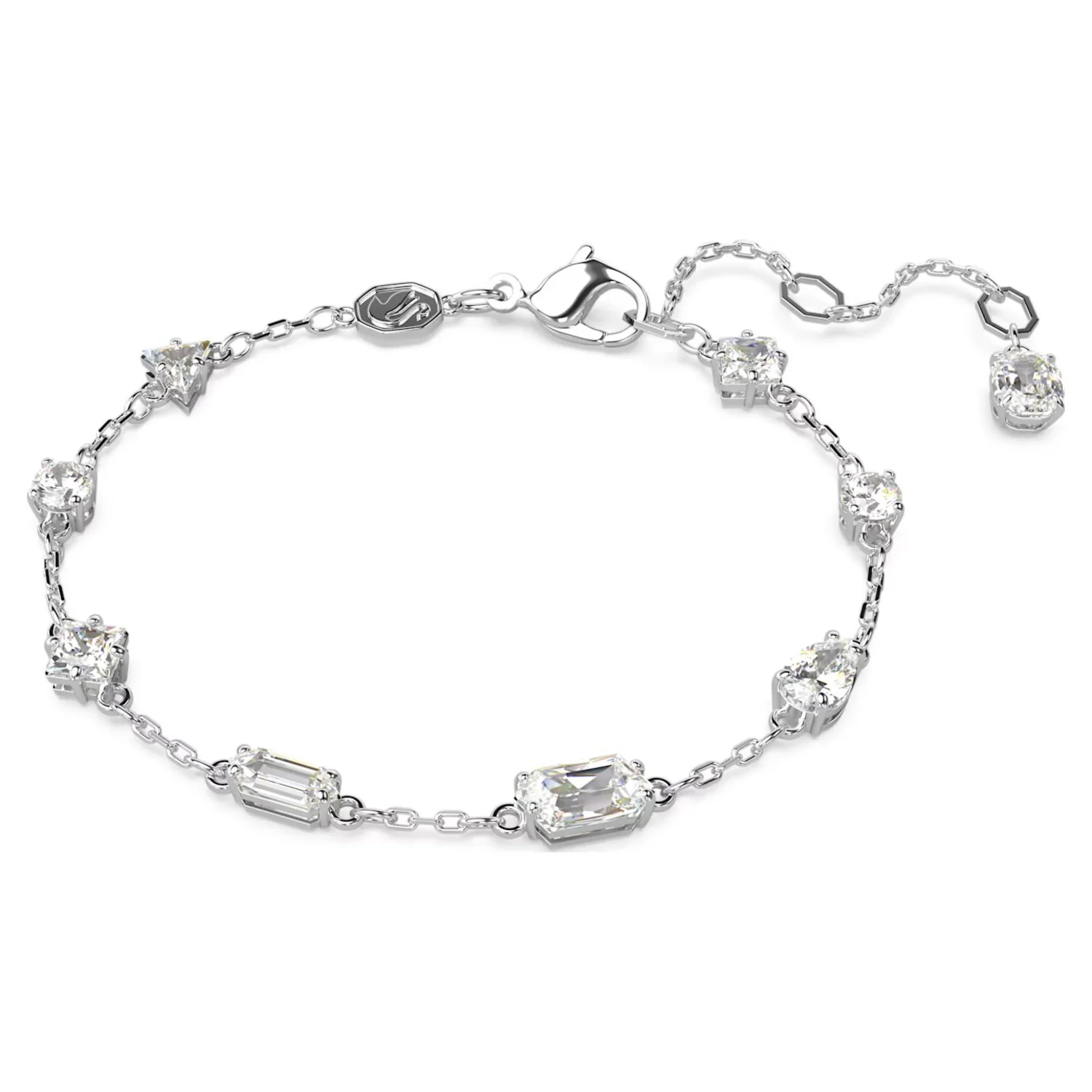 SWAROVSKI MESMERA BRACELET MIXED CUTS, SCATTERED DESIGN, WHITE, RHODIUM PLATED - Image 2
