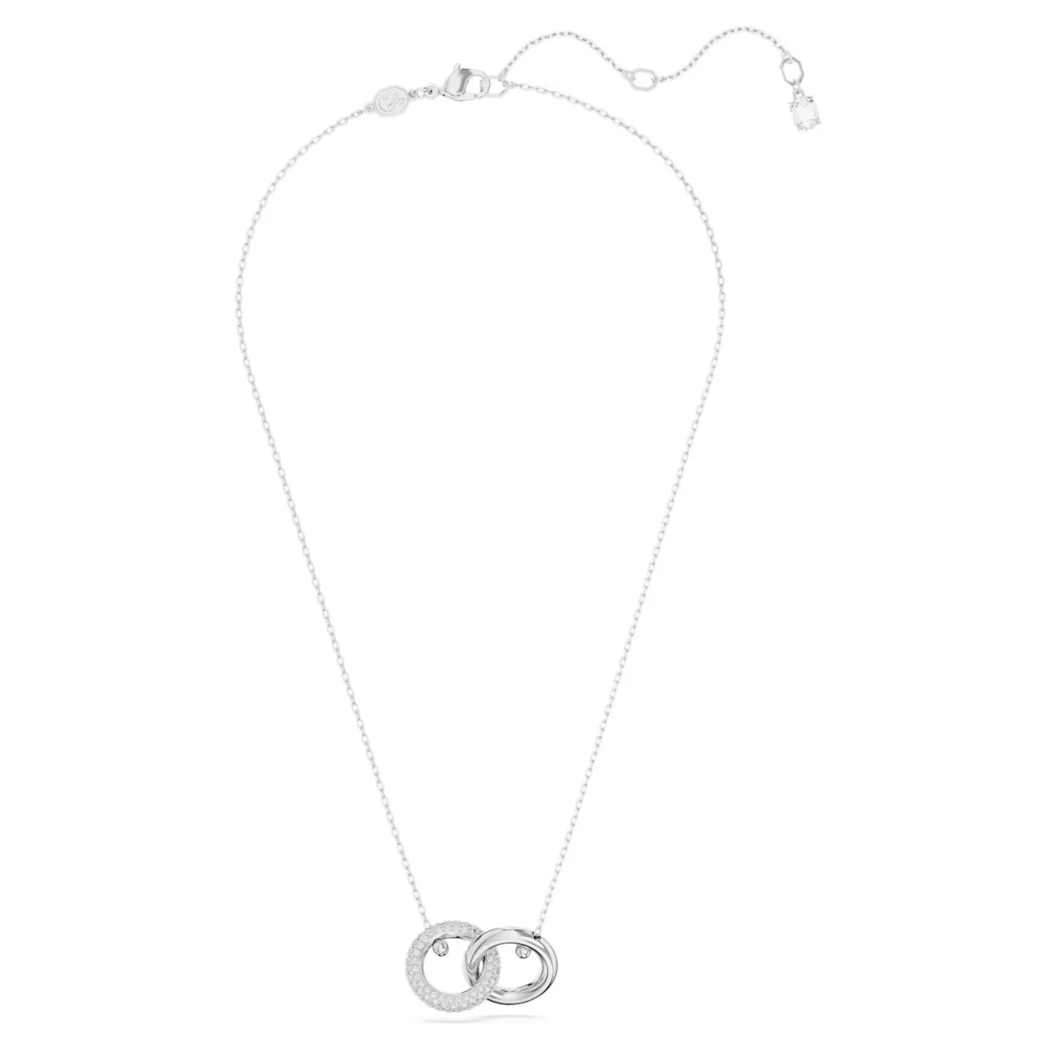SWAROVSKI DEXTERA PENDANT INTERLOCKING LOOP, WHITE, RHODIUM PLATED - Image 2