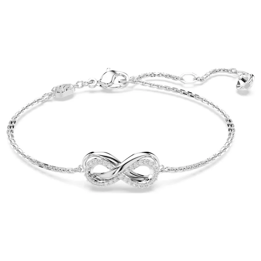 SWAROVSKI HYPERBOLA BRACELET INFINITY, WHITE, RHODIUM PLATED